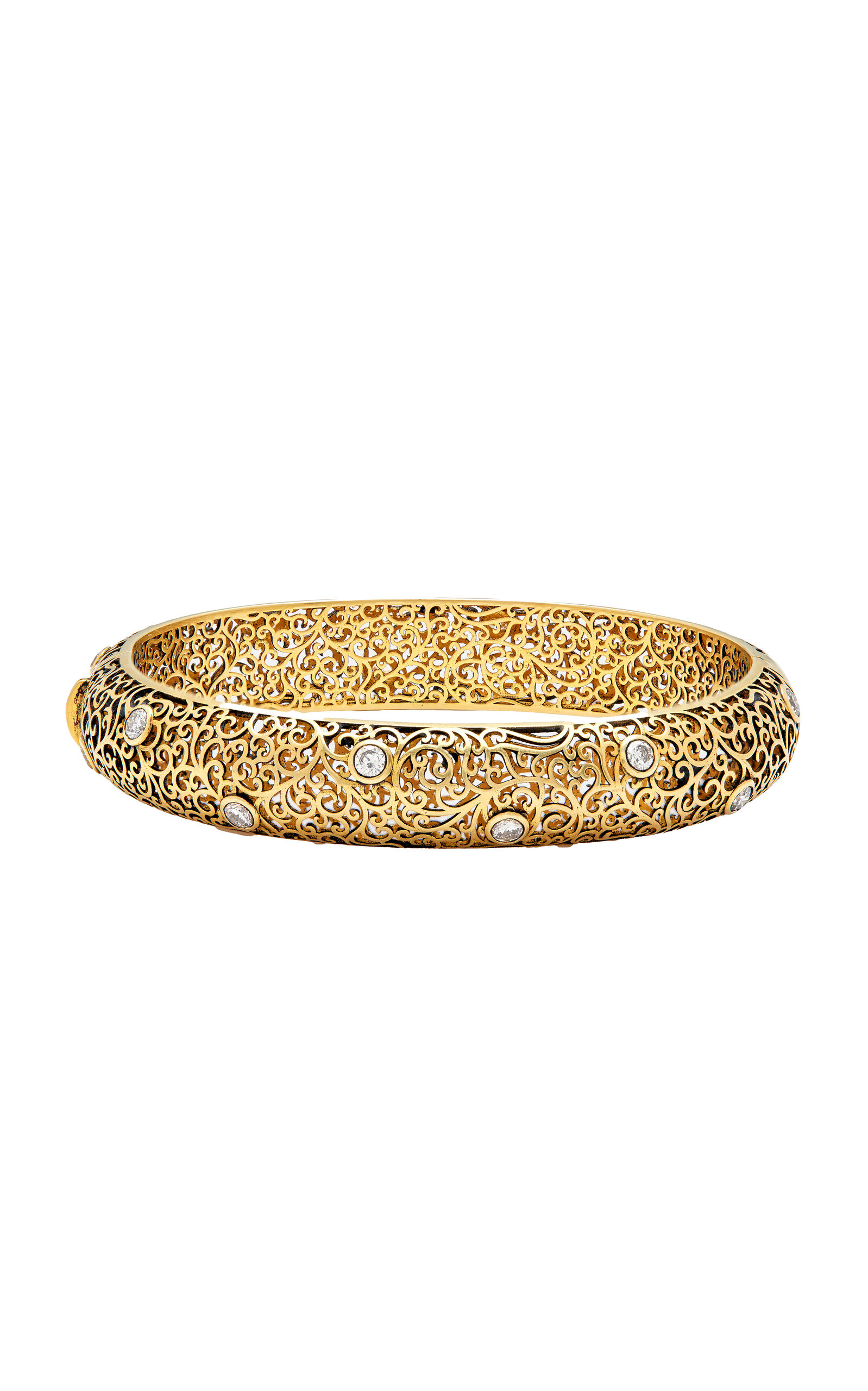Amrapali Jali 18K Yellow Gold Diamond Bangle - Gold - OS - Moda Operandi