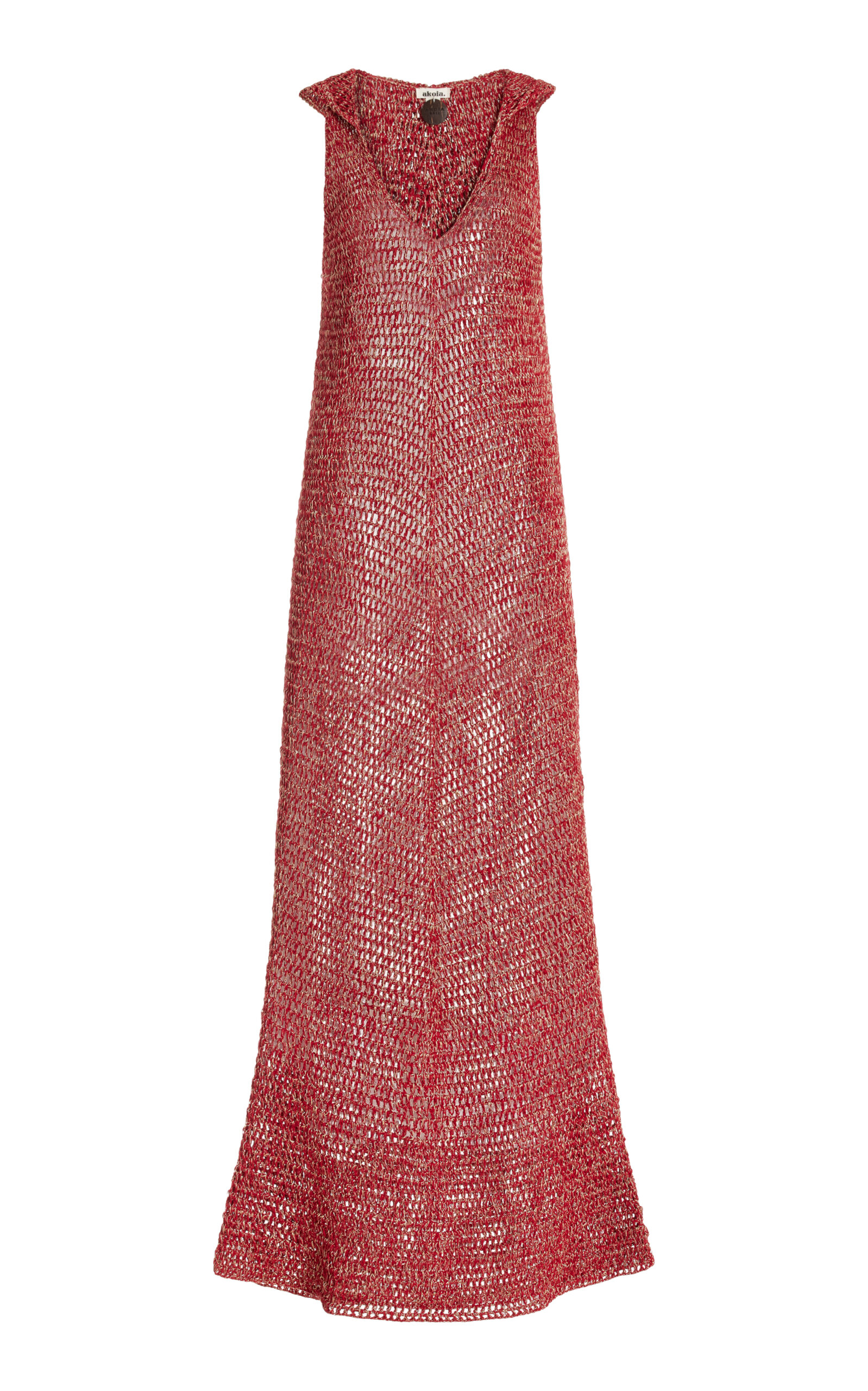 Akoia Swim Plata Metallic Cotton Dress - Red - XS