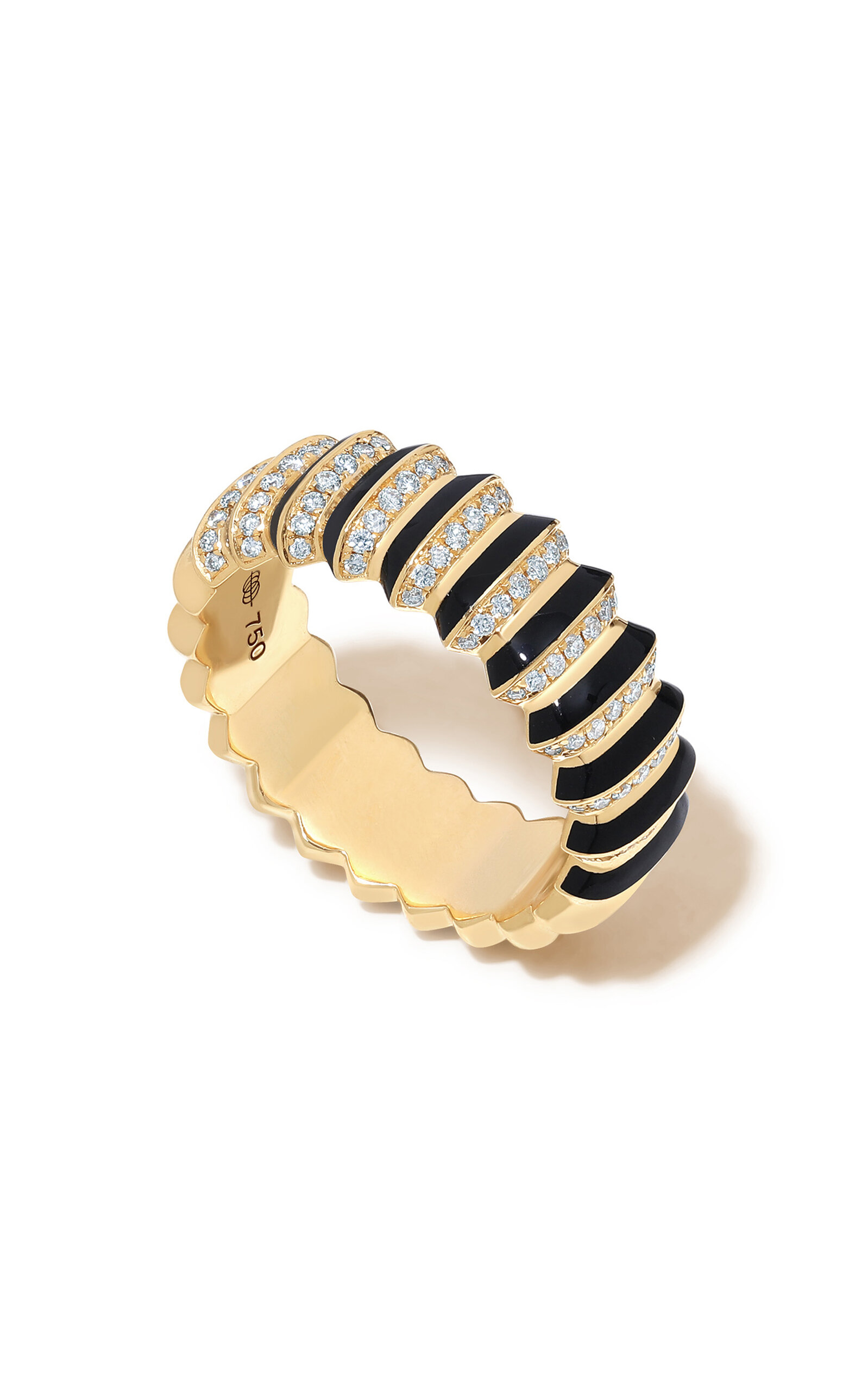 State Property Borsh 18K Yellow Gold Diamond Ring - Black - Moda Operandi