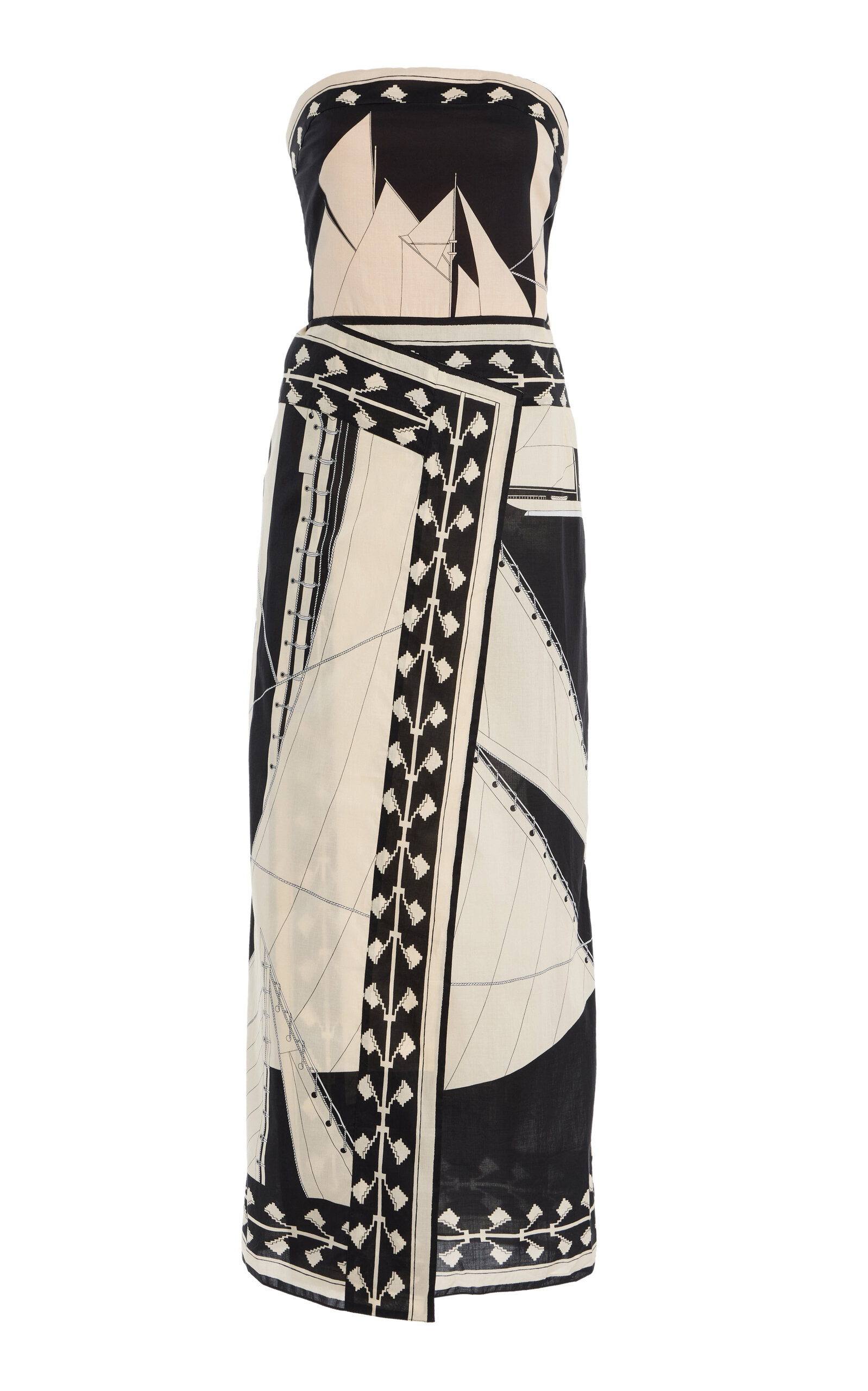 Shop Johanna Ortiz Pontoon Afternoon Printed Cotton Midi Dress