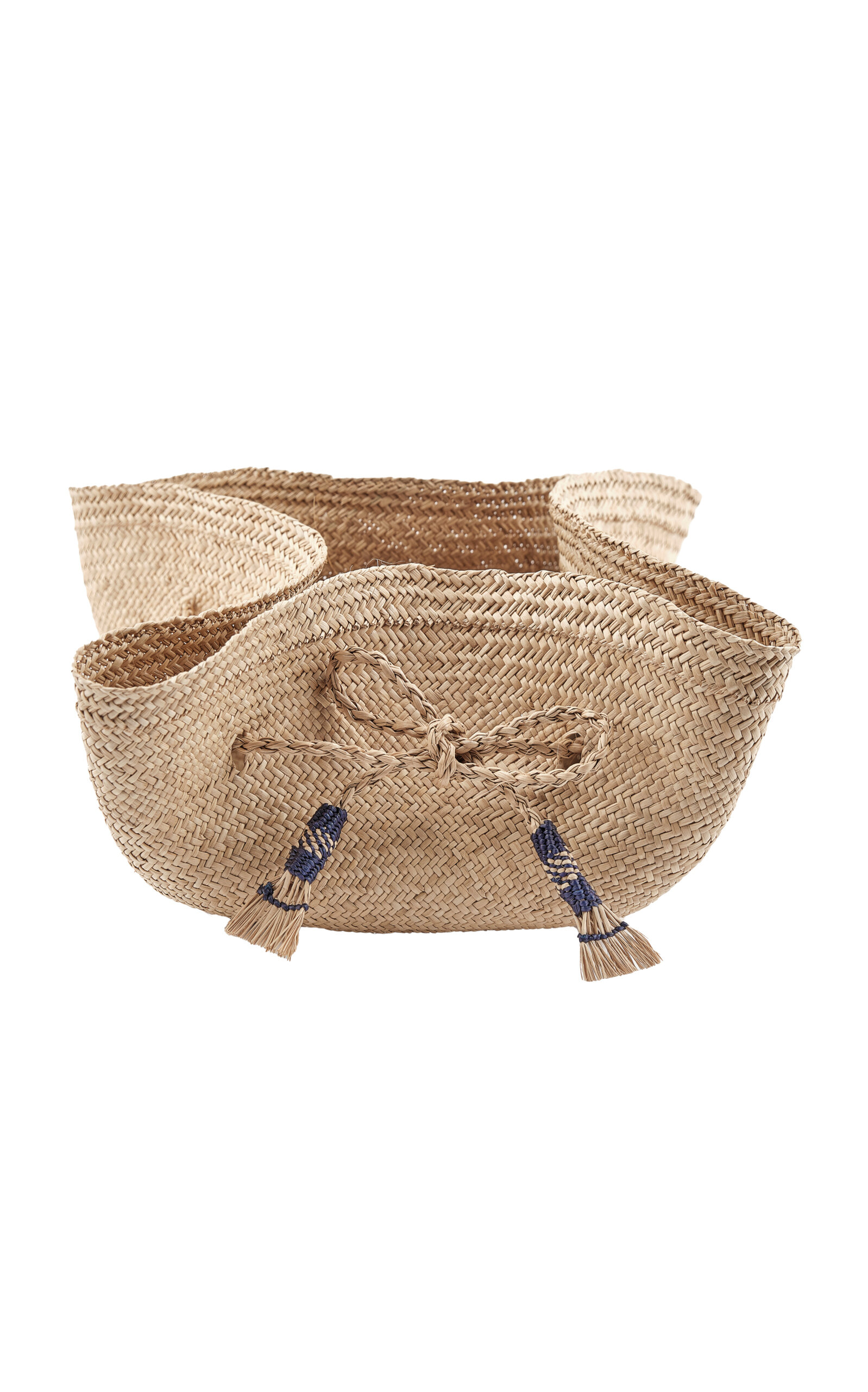 Johanna Ortiz Deep Navy Ocaña Bread Basket In Multi
