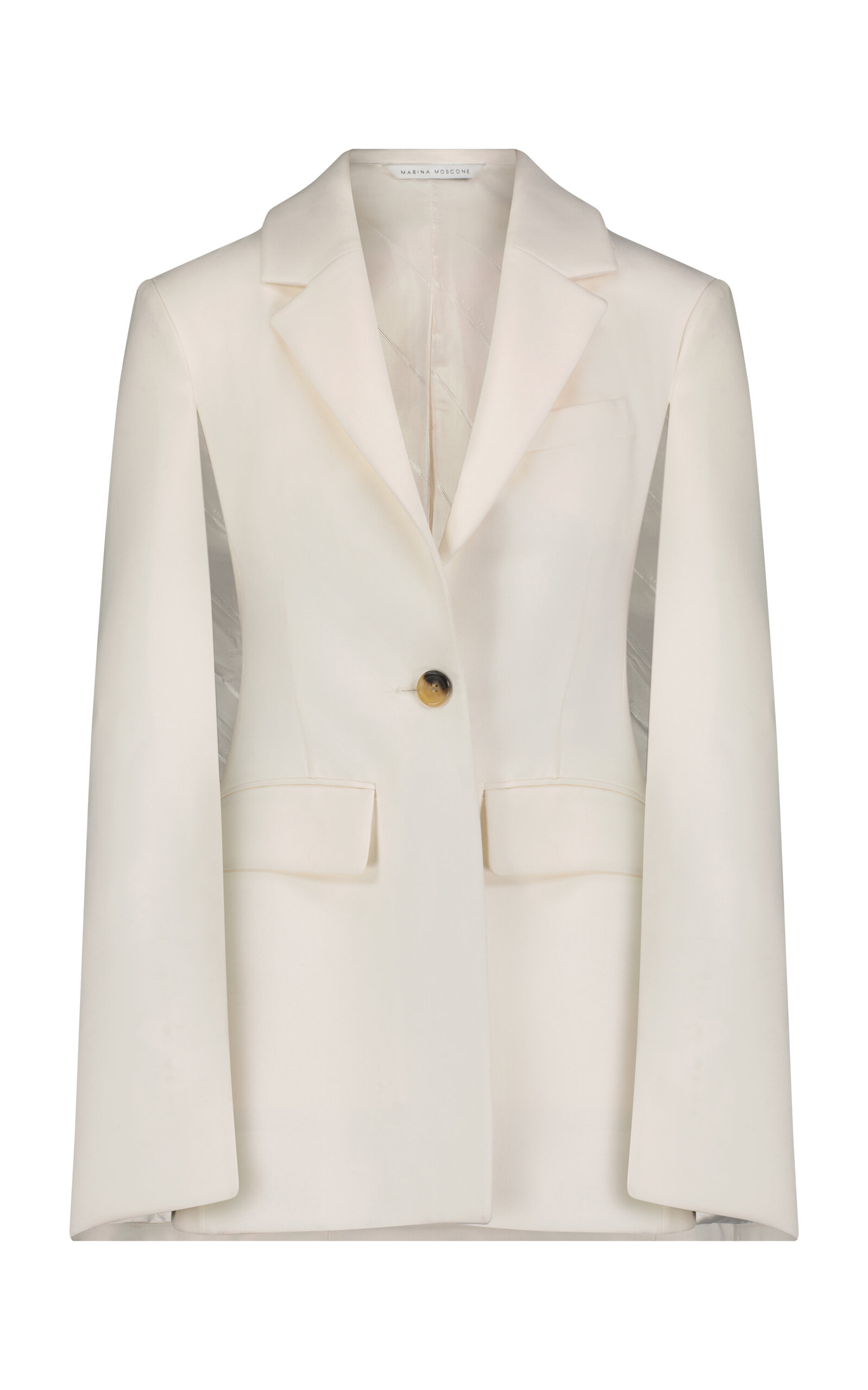 Marina Moscone Tailored Basque Cape In Off-white