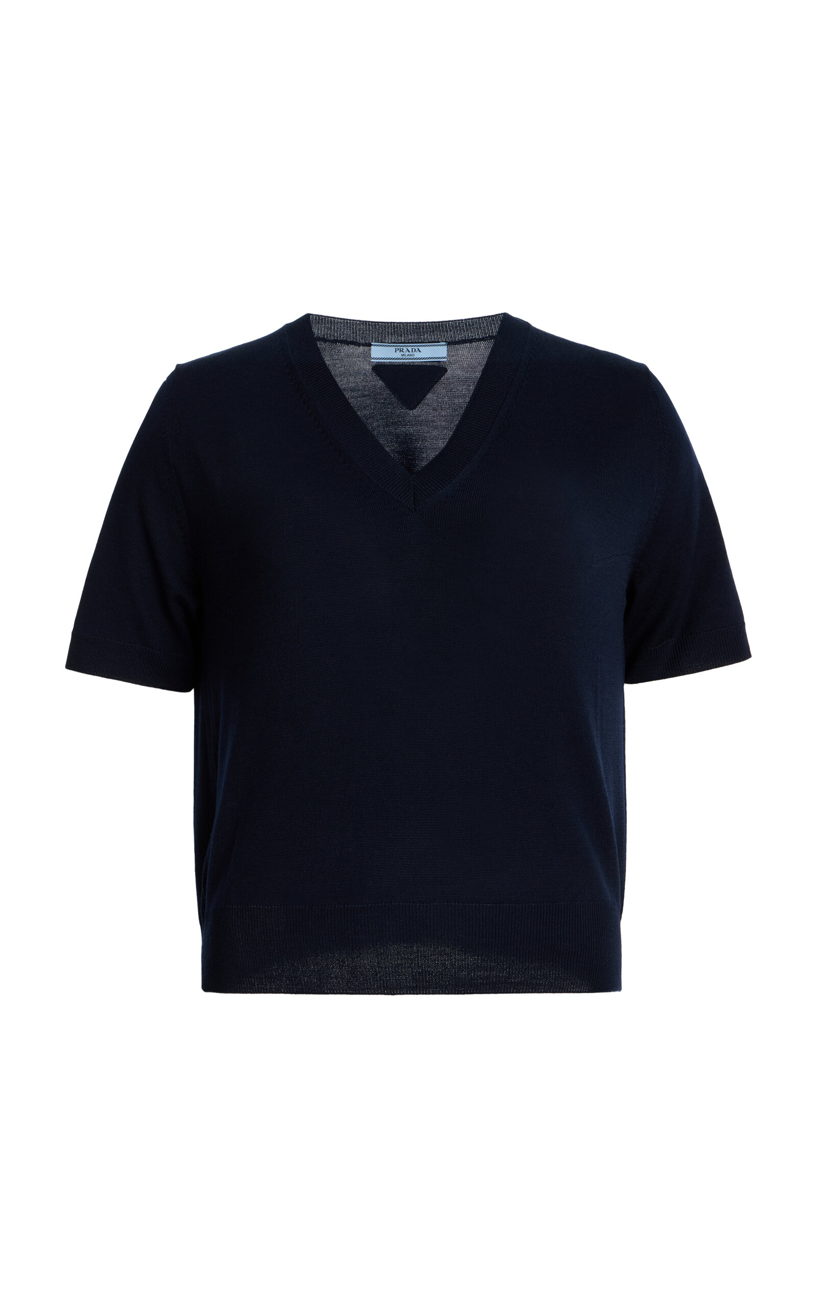 Prada Knit Wool Sweater In Blue