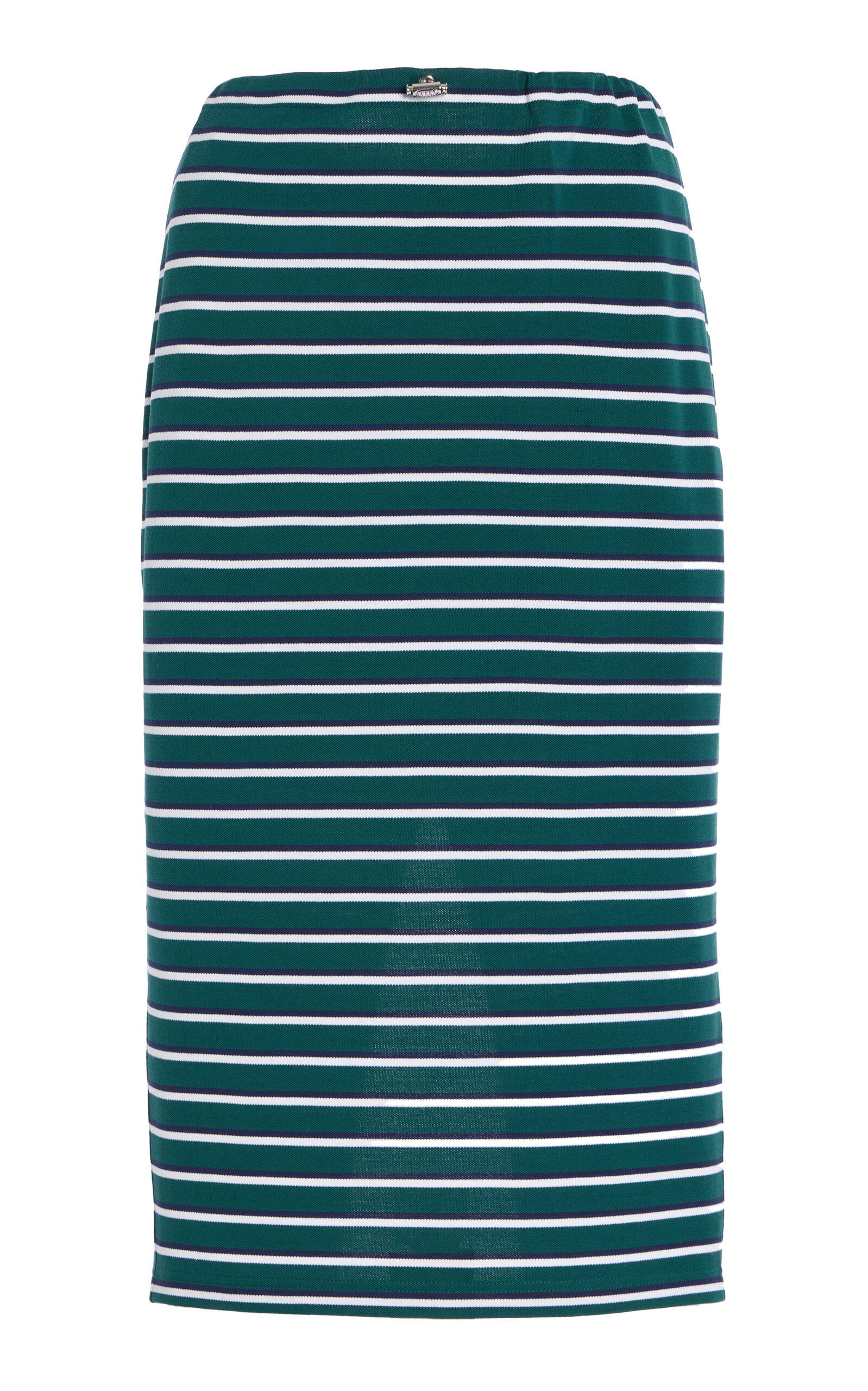 Prada Striped Cotton Pique Midi Skirt - Women's Clothing