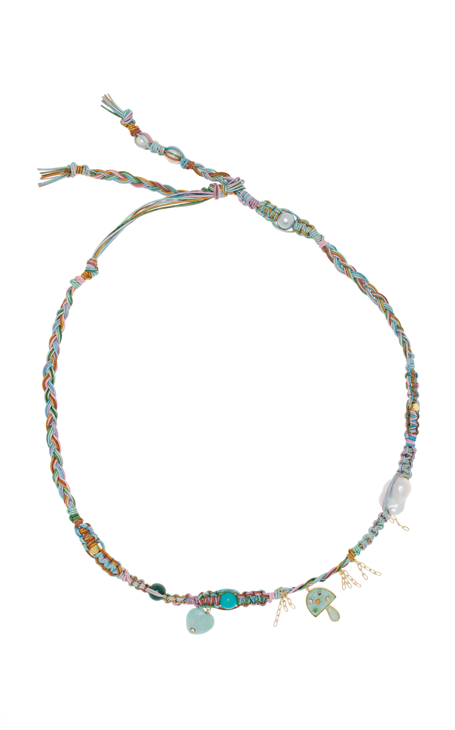 Psychadellic Pastel Daydream Leather Rockstar Necklace