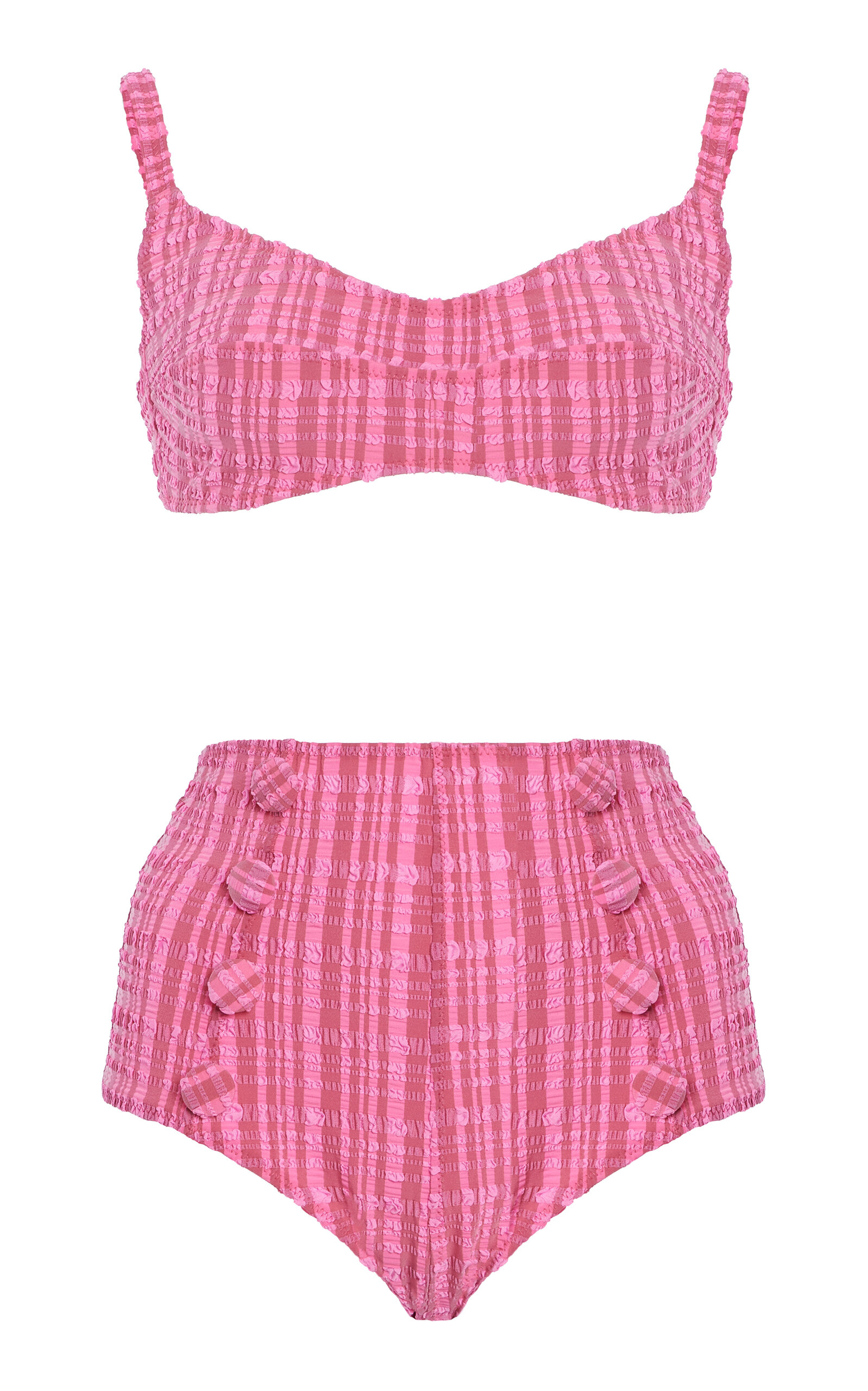 Seersucker Balconette High-Waist Bikini
