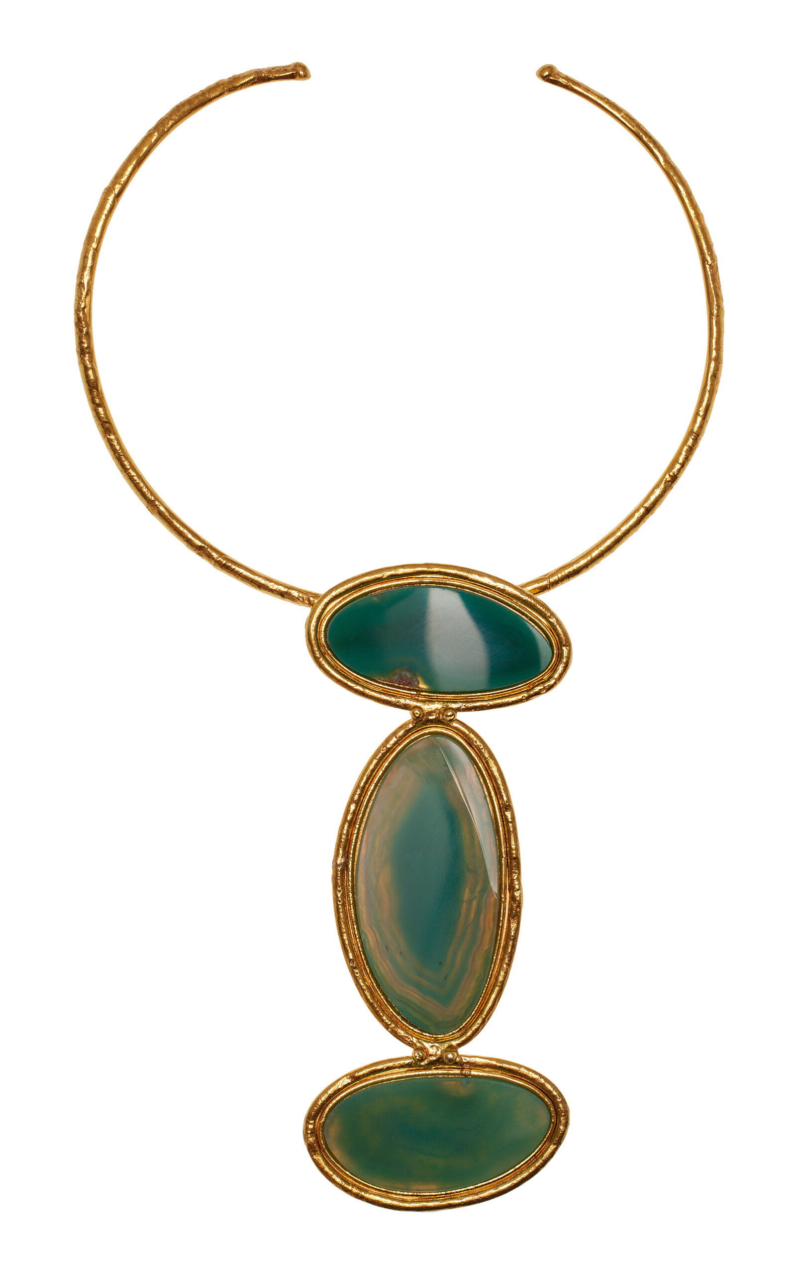Sylvia Toledano Dakota 3 22k Gold-plated Agate Necklace In Gold