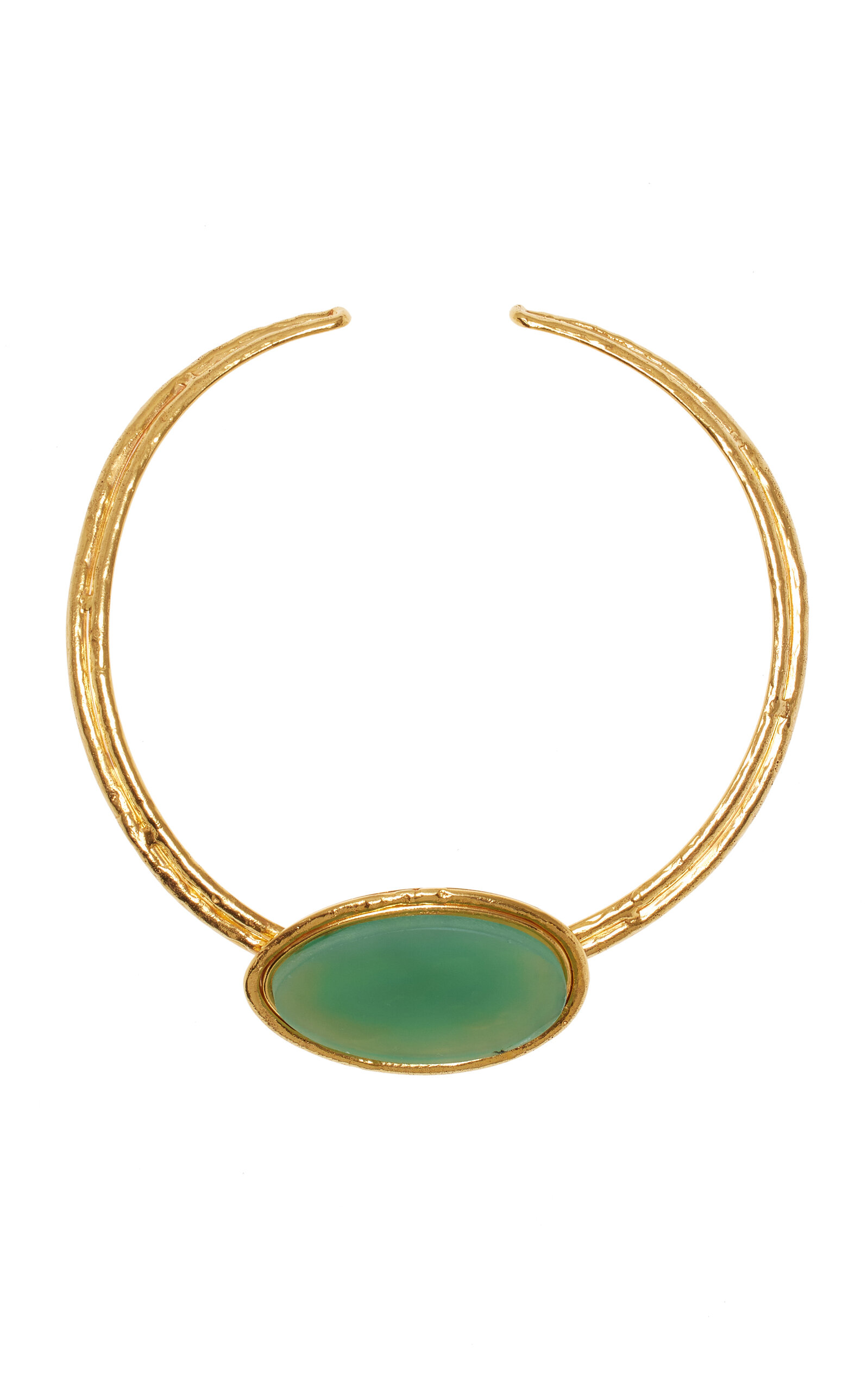 Sylvia Toledano Dakota 22k Gold-plated Agate Necklace In Green