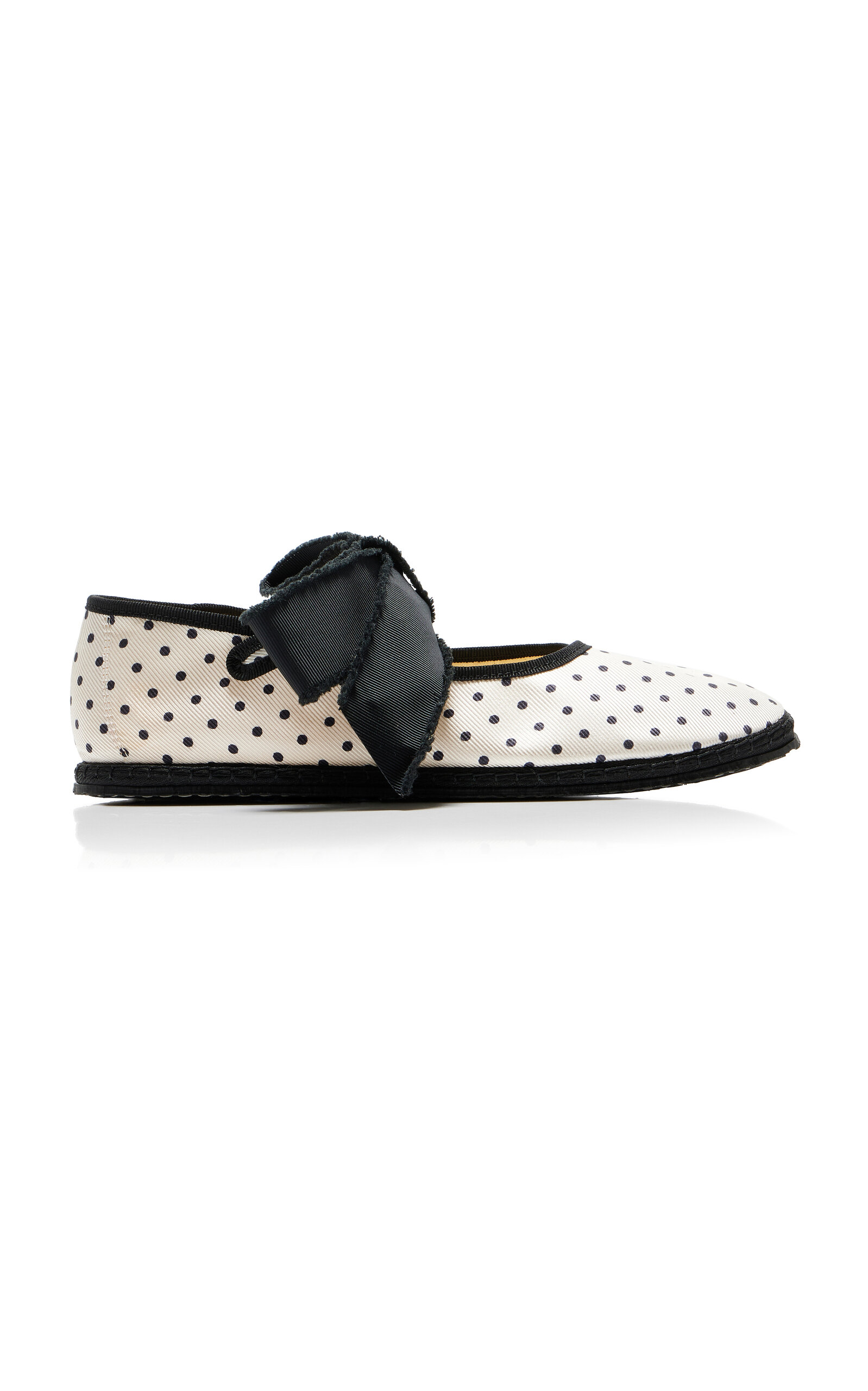 VIBI VENEZIA EXCLUSIVE RIVIERA CONVERTIBLE BOW POLKA-DOT SILK MARY JANE FLATS