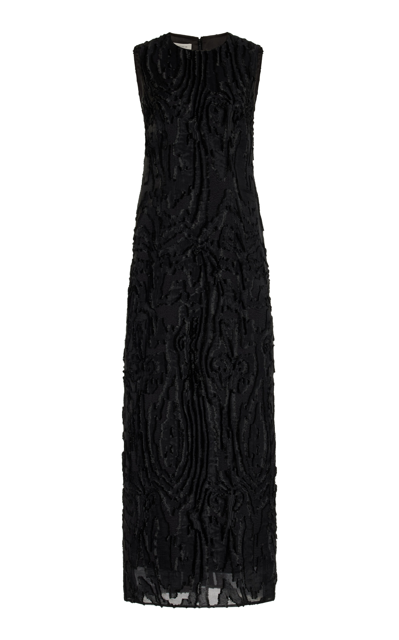 Lafayette 148 Fringed Jacquard Column Gown In Black