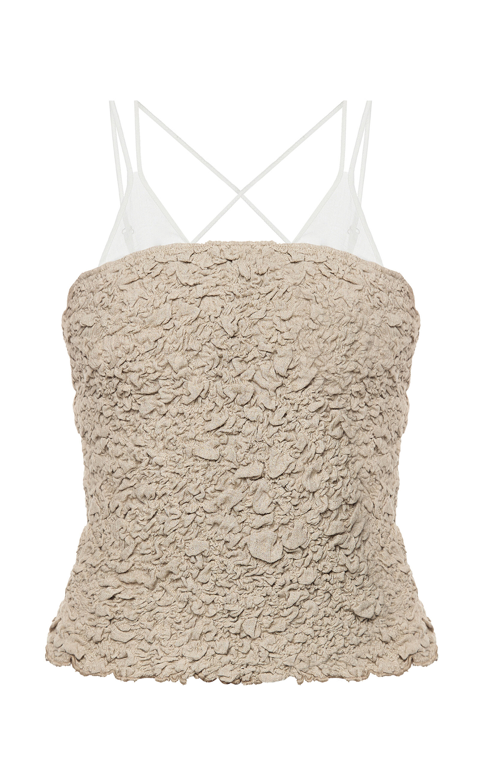 Lisa Textured Linen-Blend Tube Top