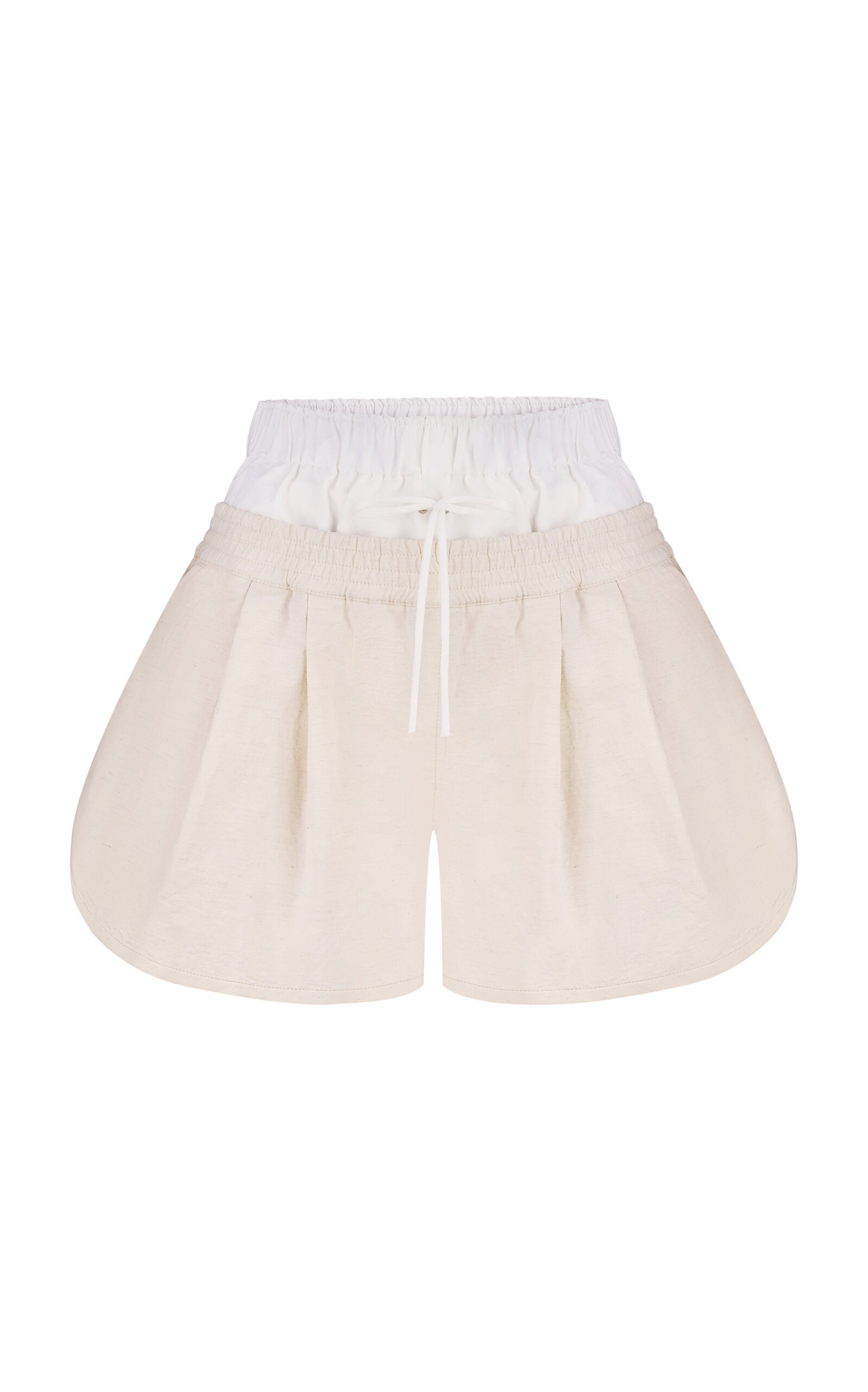 Harper Shirred Cotton-Blend Shorts