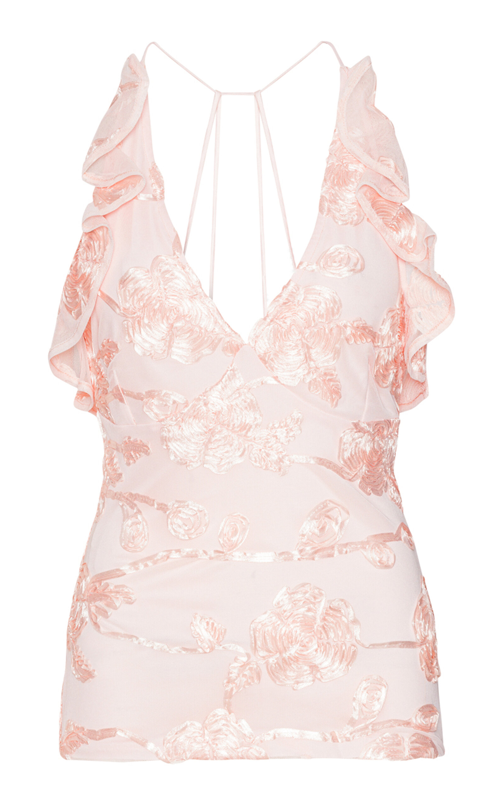 Ruffled Mesh Tank Top