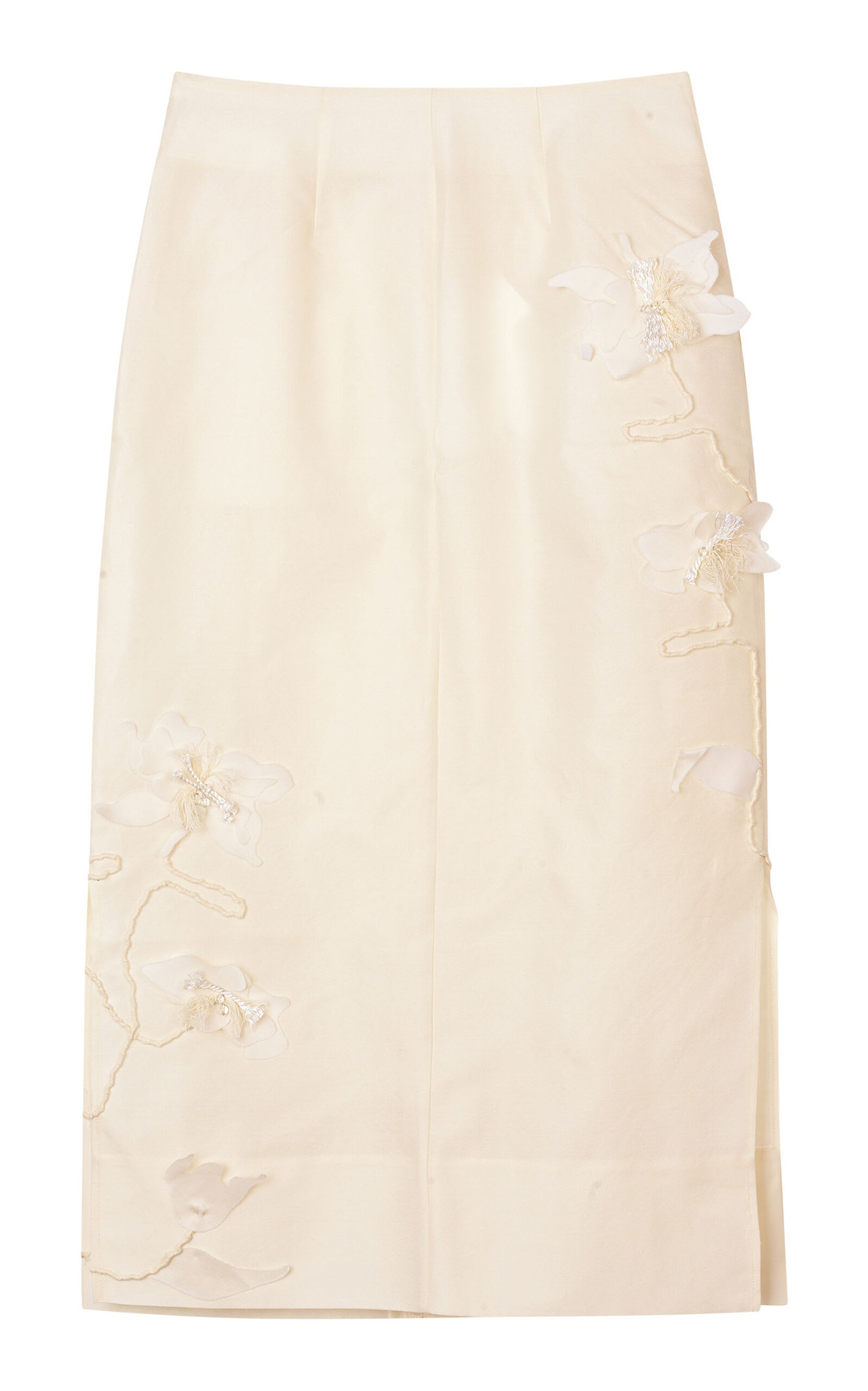 Noshie Atelier Silk-Wool-Twill Midi Skirt