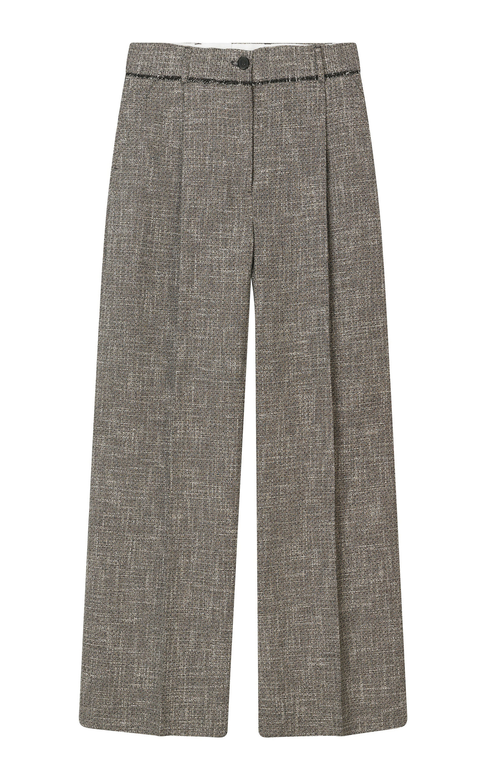 Mark Kenly Domino Tan Pirka Tweed Wide-Leg Pants - Grey