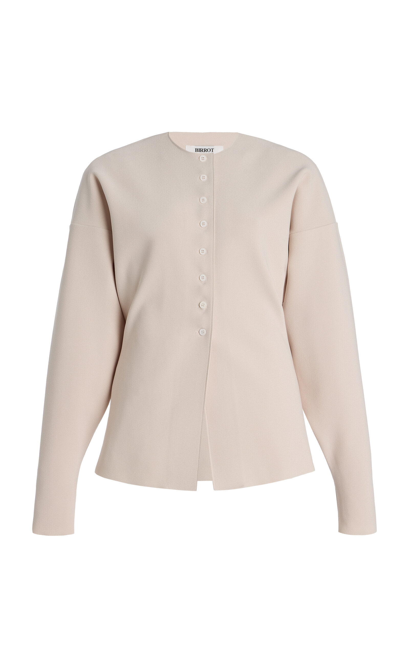BIRROT Exclusive Lay2 Bonded-Crepe Cardigan - Ivory