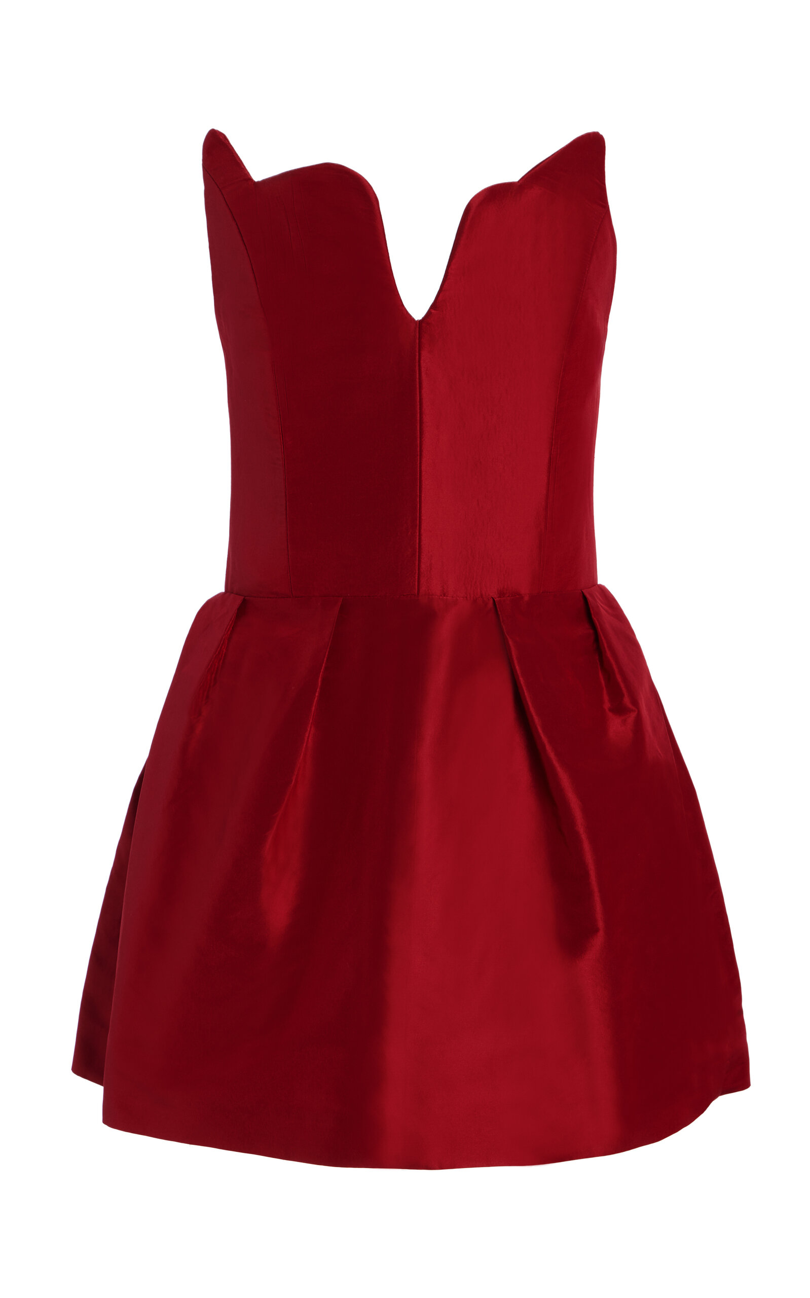 Shop Rosie Assoulin Exclusive Scalloped Silk Bustiertop In Red