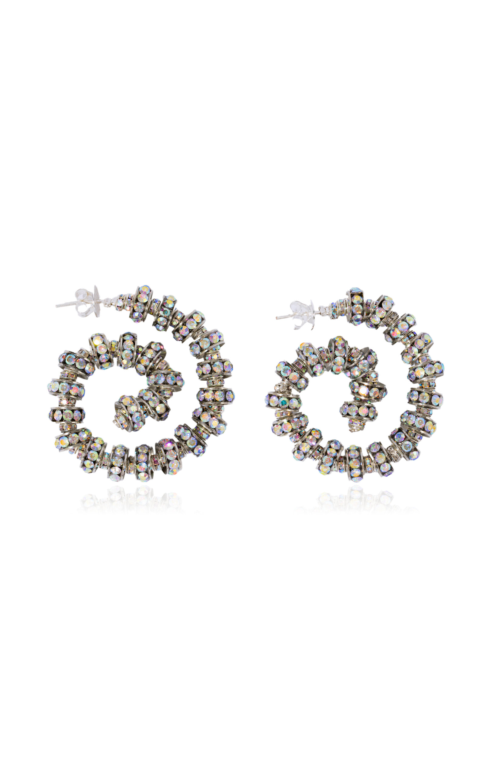 Pearl Octopuss.y Spiral Hoop Earrings - Silver - OS - Moda Operandi - Women's Jewelry And Watches