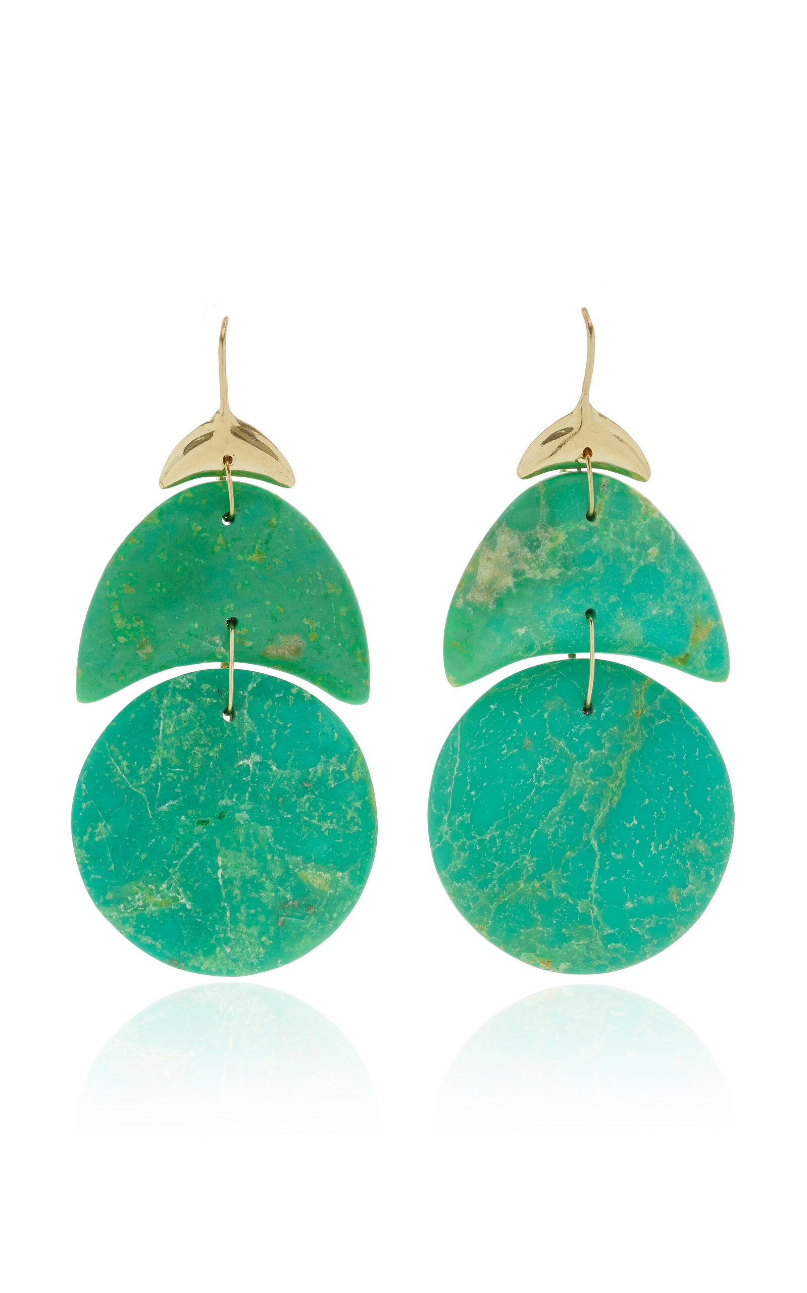 Exclusive 18K Yellow Gold Turquoise Earrings