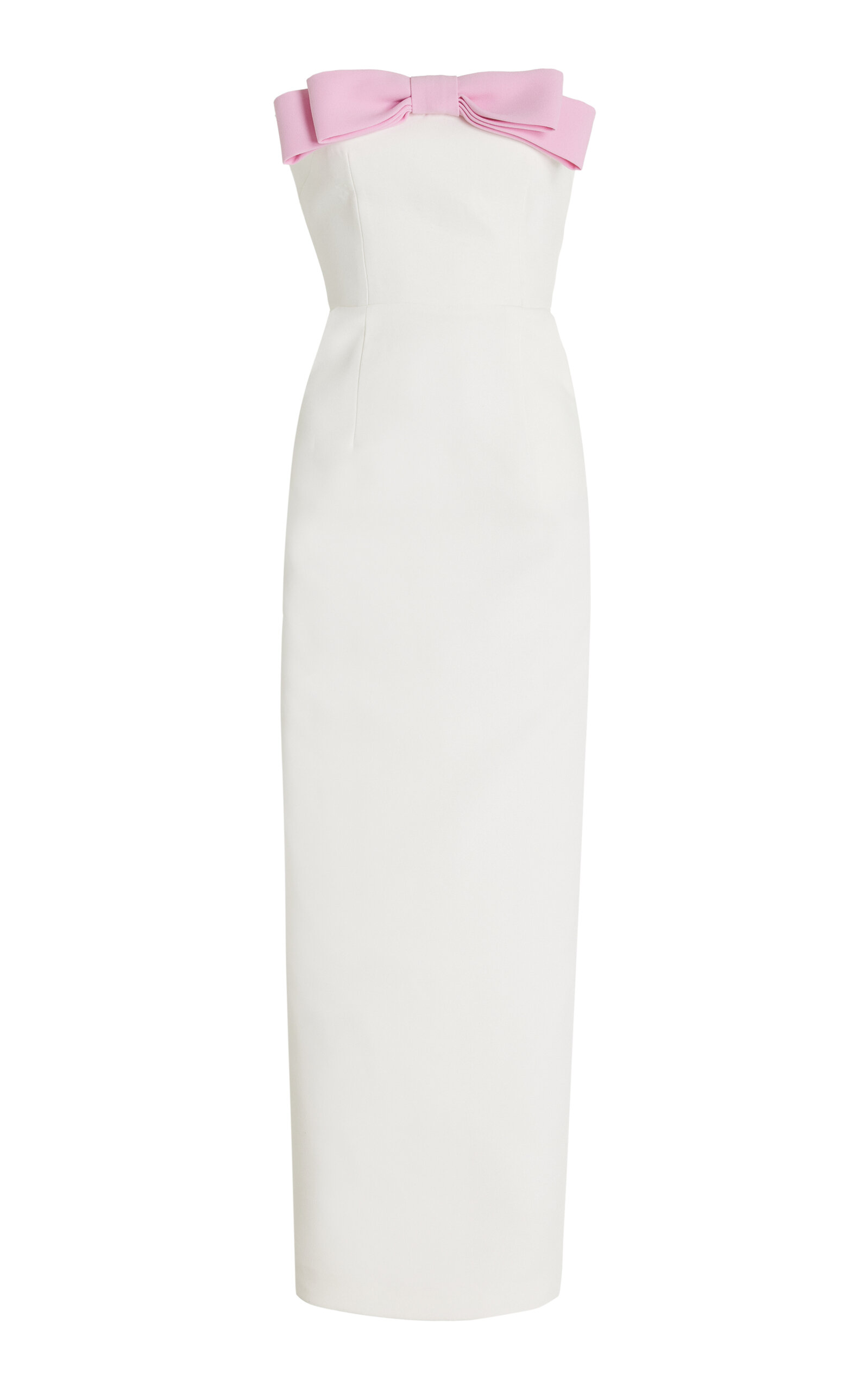 The New Arrivals Ilkyaz Ozel Exclusive Eléa Bow-Detailed Crepe Strapless Maxi Dress - White