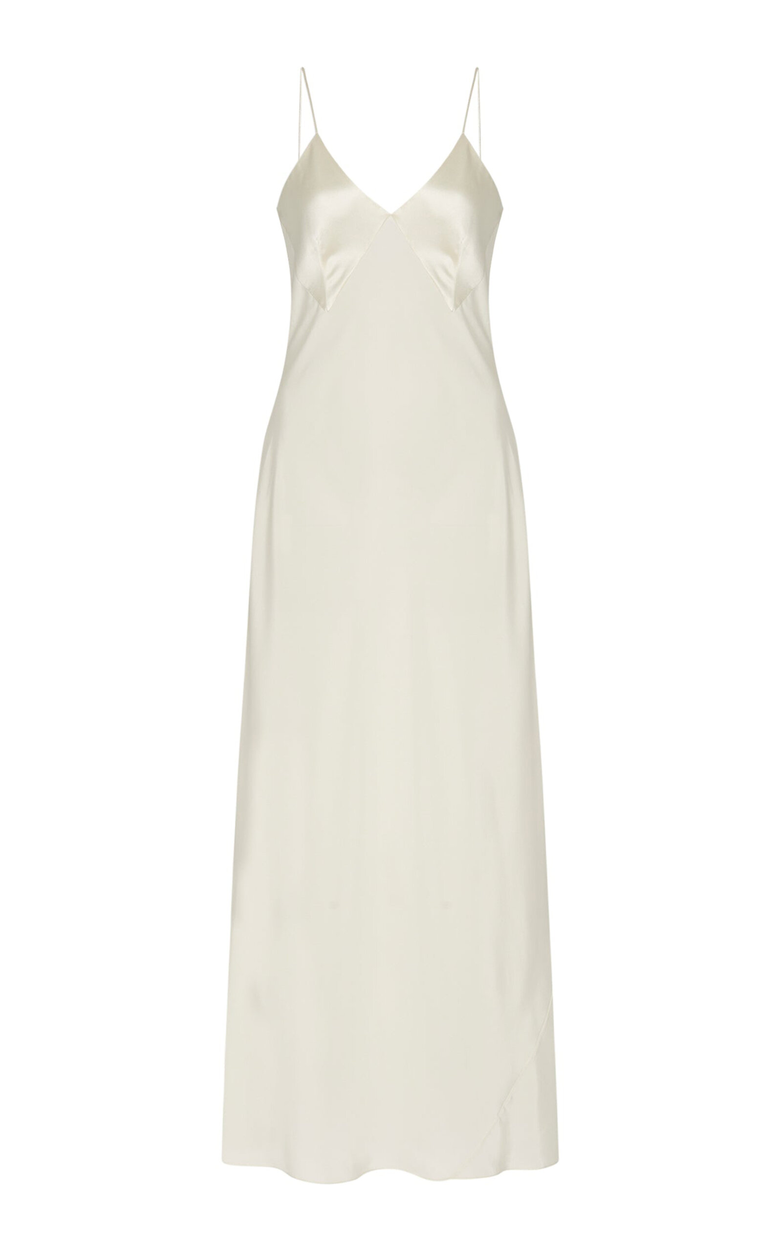 Rosetta Getty Panelled Bias Slip Dress In Off-white