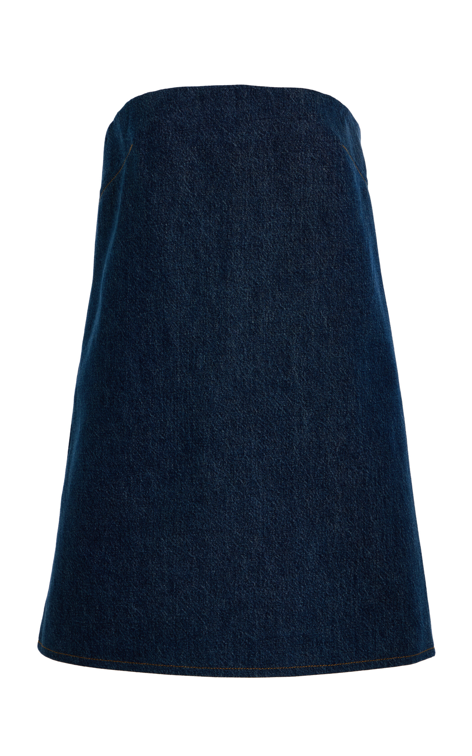 Frame Strapless Denim Mini Dress In Dark Wash