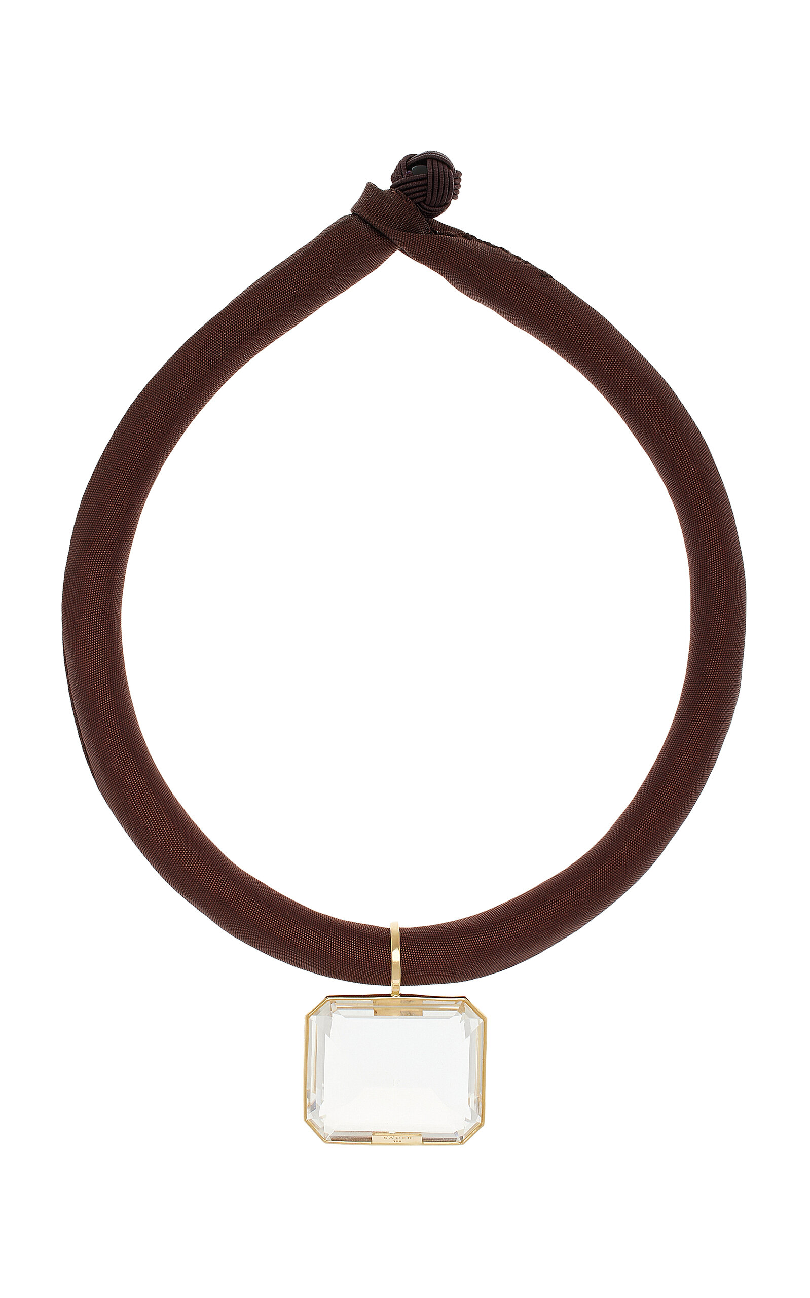 Sauer Yvonne 18k Yellow Gold Multi-stone Necklace In Brown