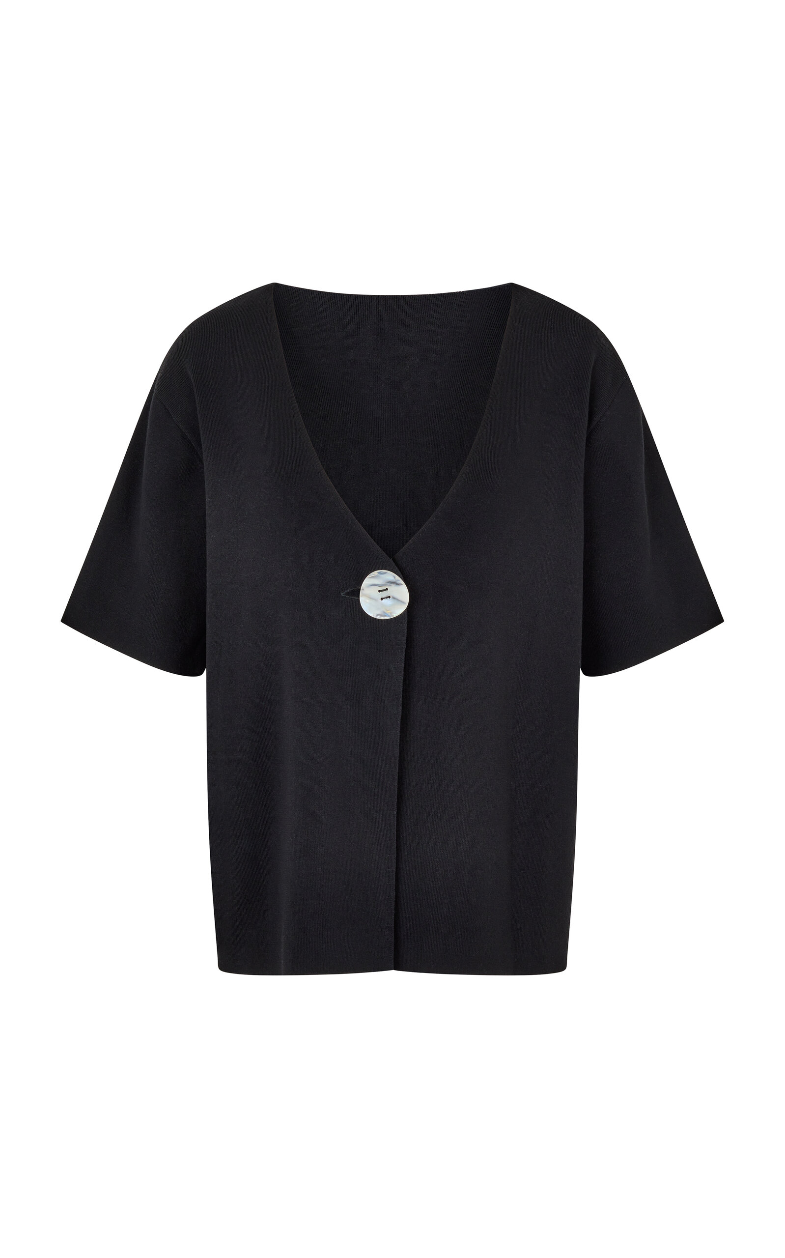 Elce Inka Buttoned Tencel Top In Black