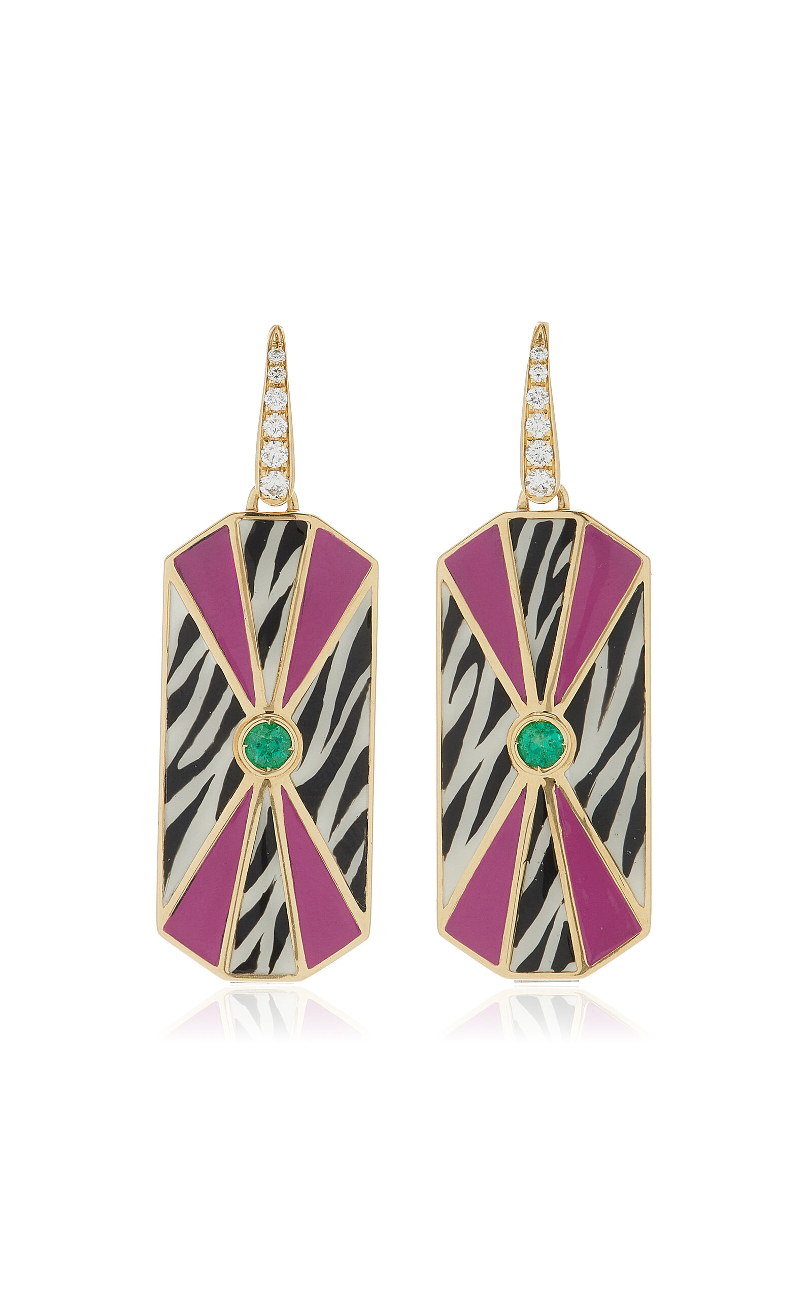 Francesca Villa Close Encounters 18k Yellow Gold Multi-stone Earrings In Gold