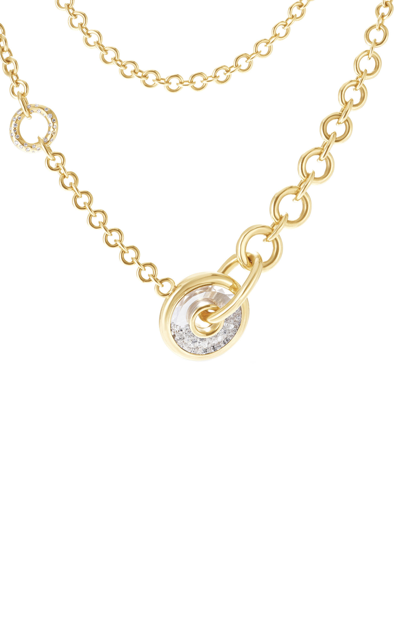 Roda 18K Yellow Gold Diamond Lariat Necklace