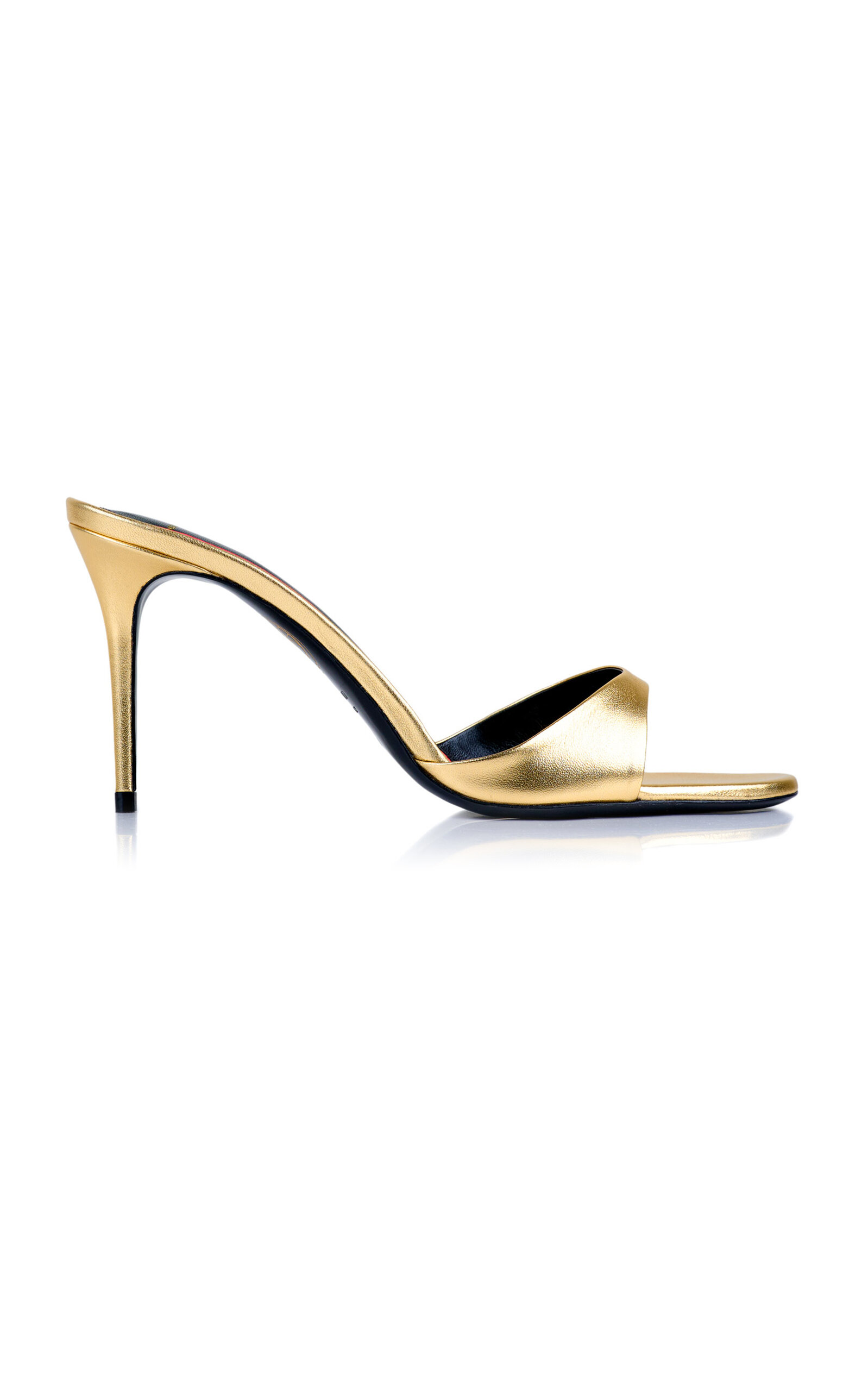 Exclusive 85mm Lidylle Metallic Leather Mules
