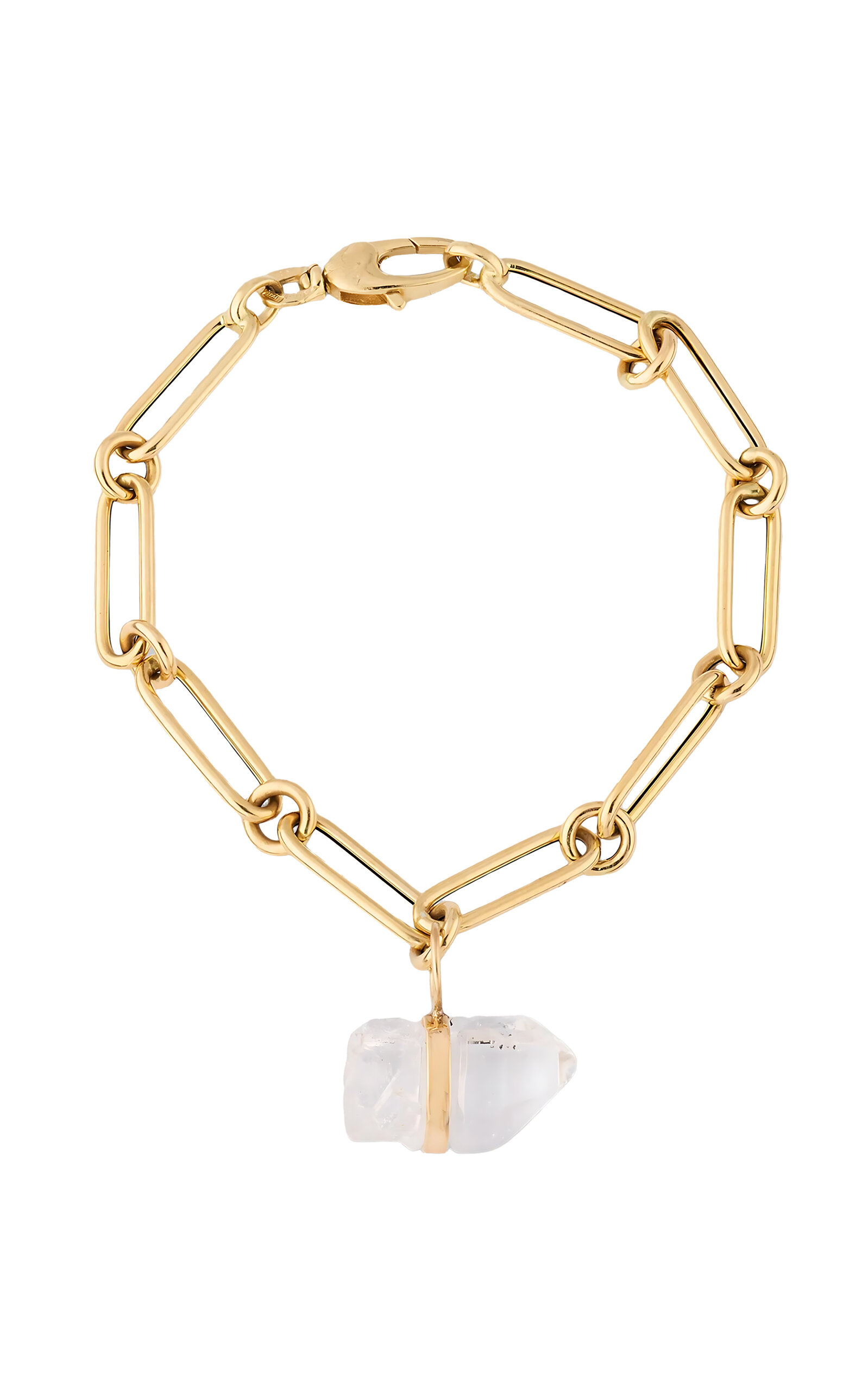 14K Gold Crystal Charm Bracelet