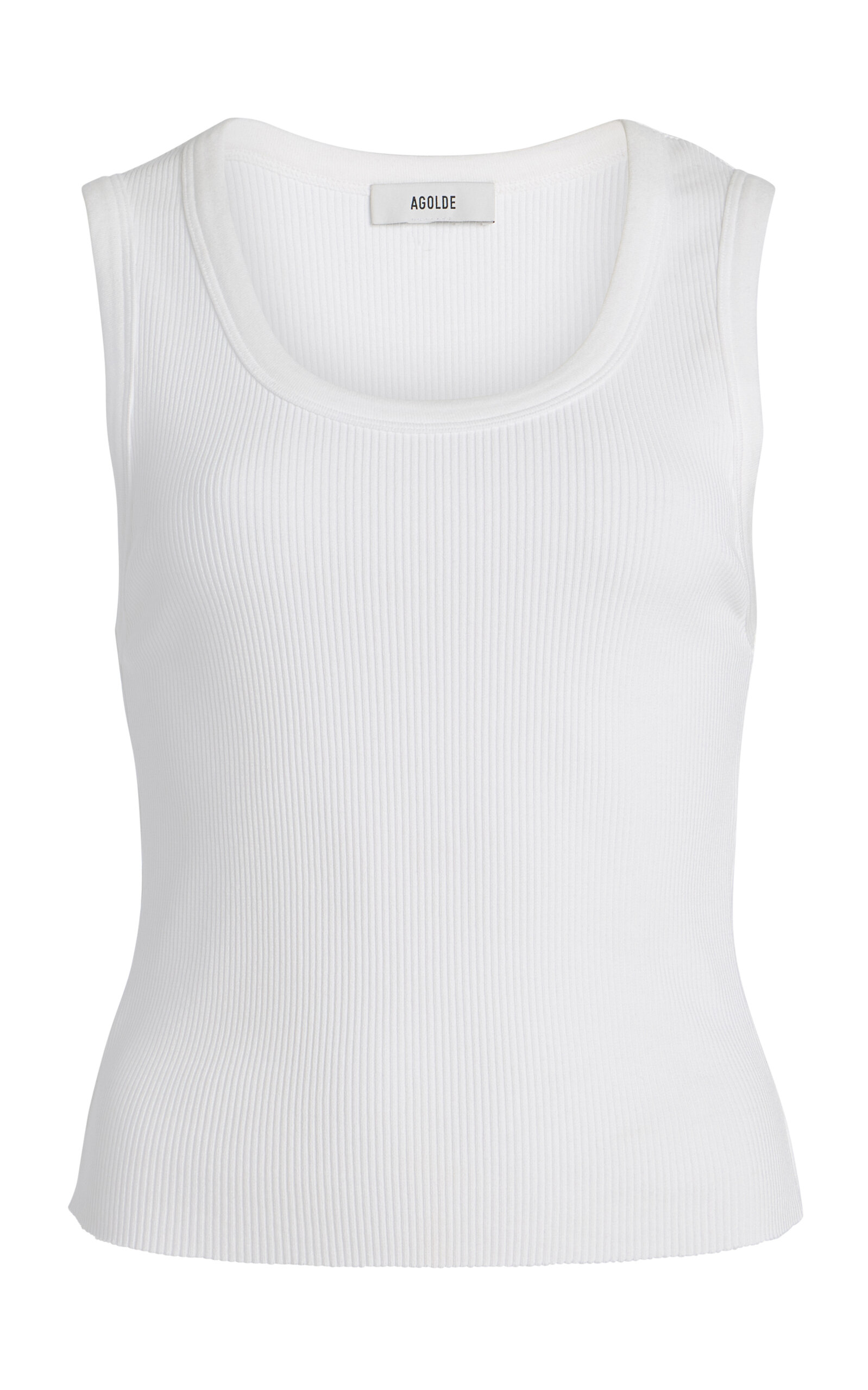 Agolde Sleeveless Straight Hem Tank Top In White