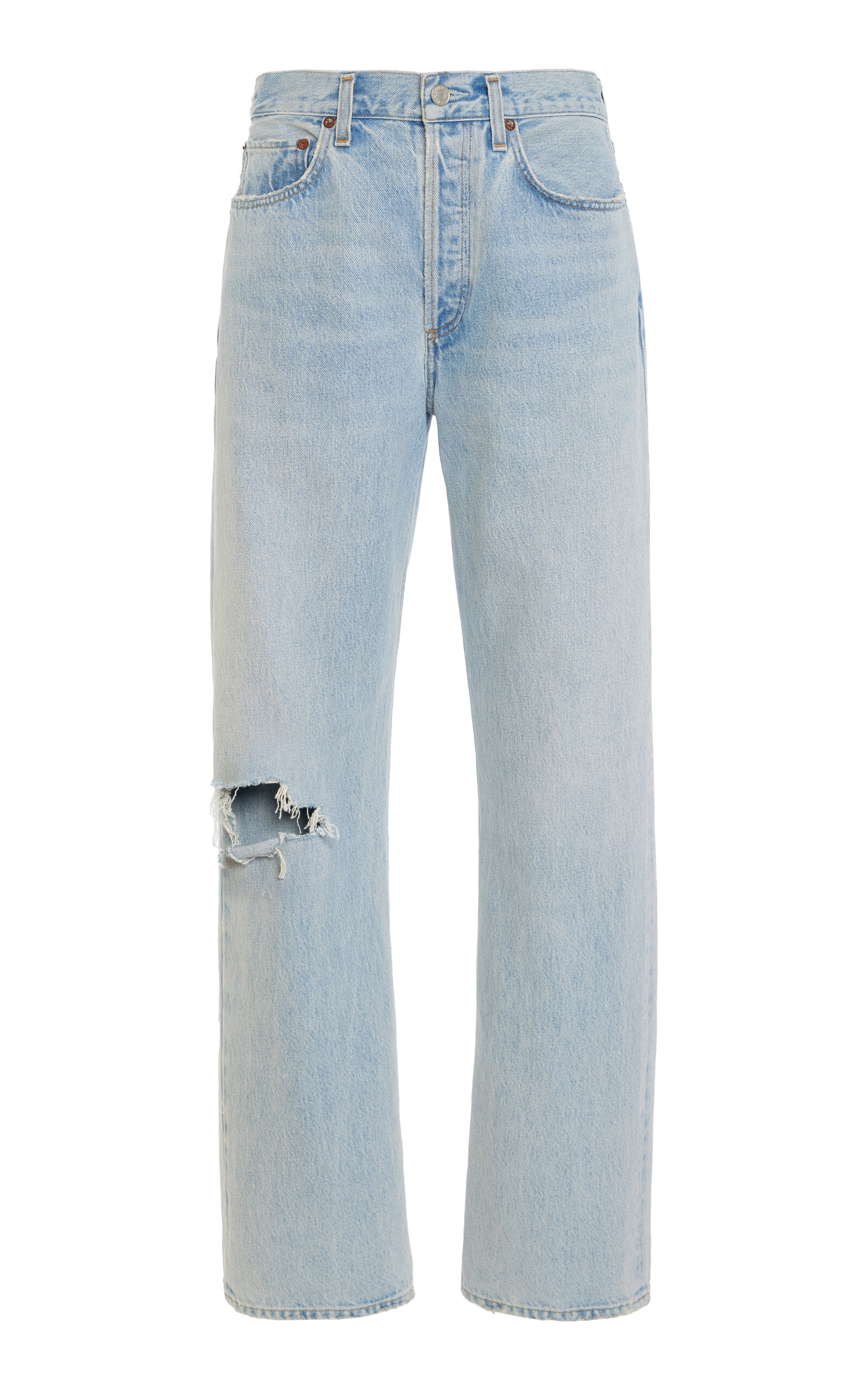 Agolde Kelly Rigid High-rise Straight-leg Jeans In Light Wash