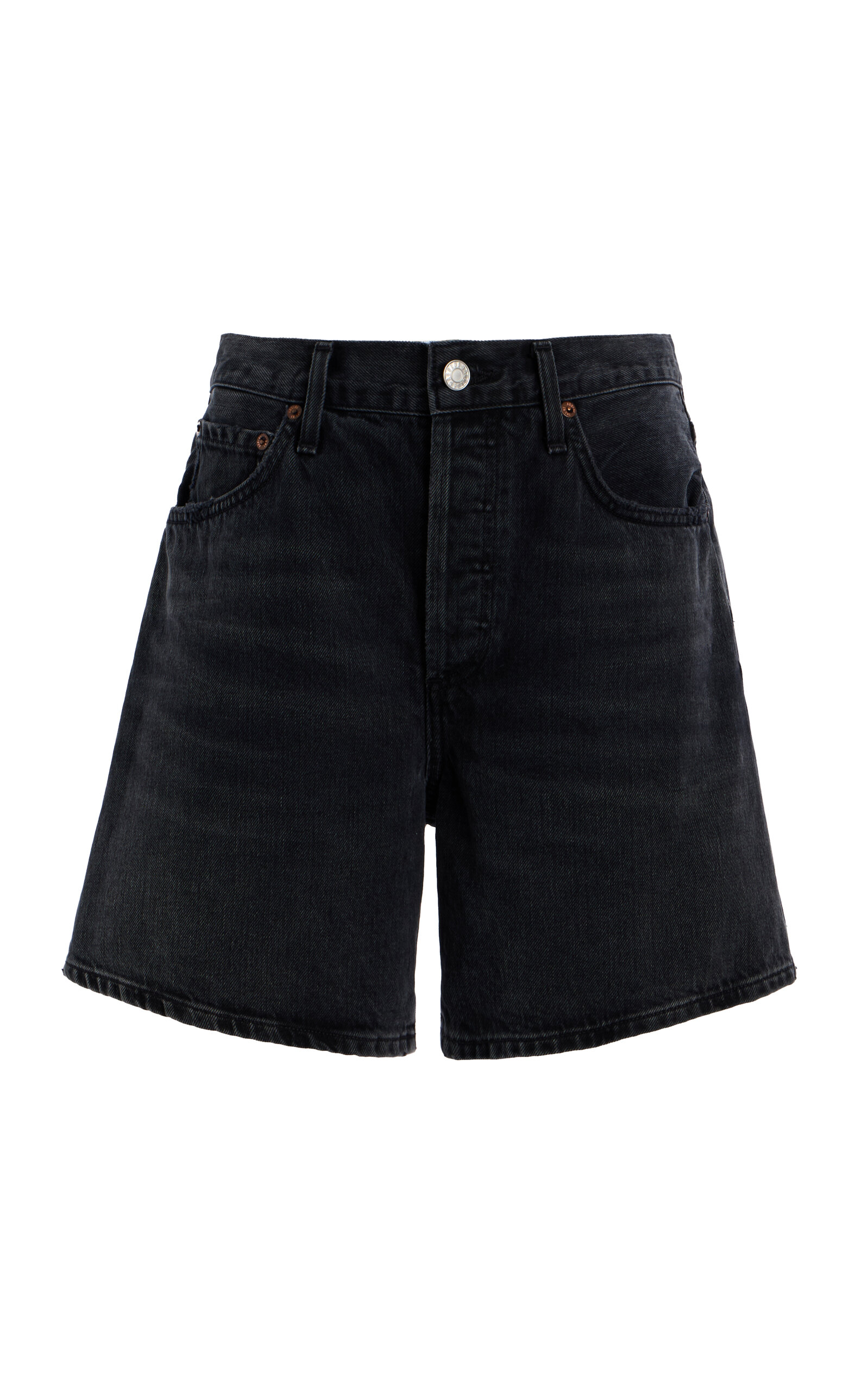 AGOLDE DAME FRAYED DENIM SHORTS