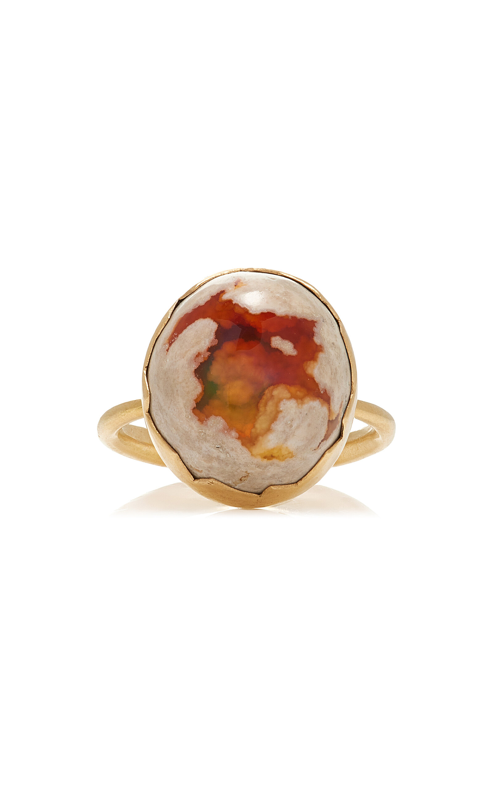 Annette Ferdinandsen 14k Gold Opal Ring In Orange