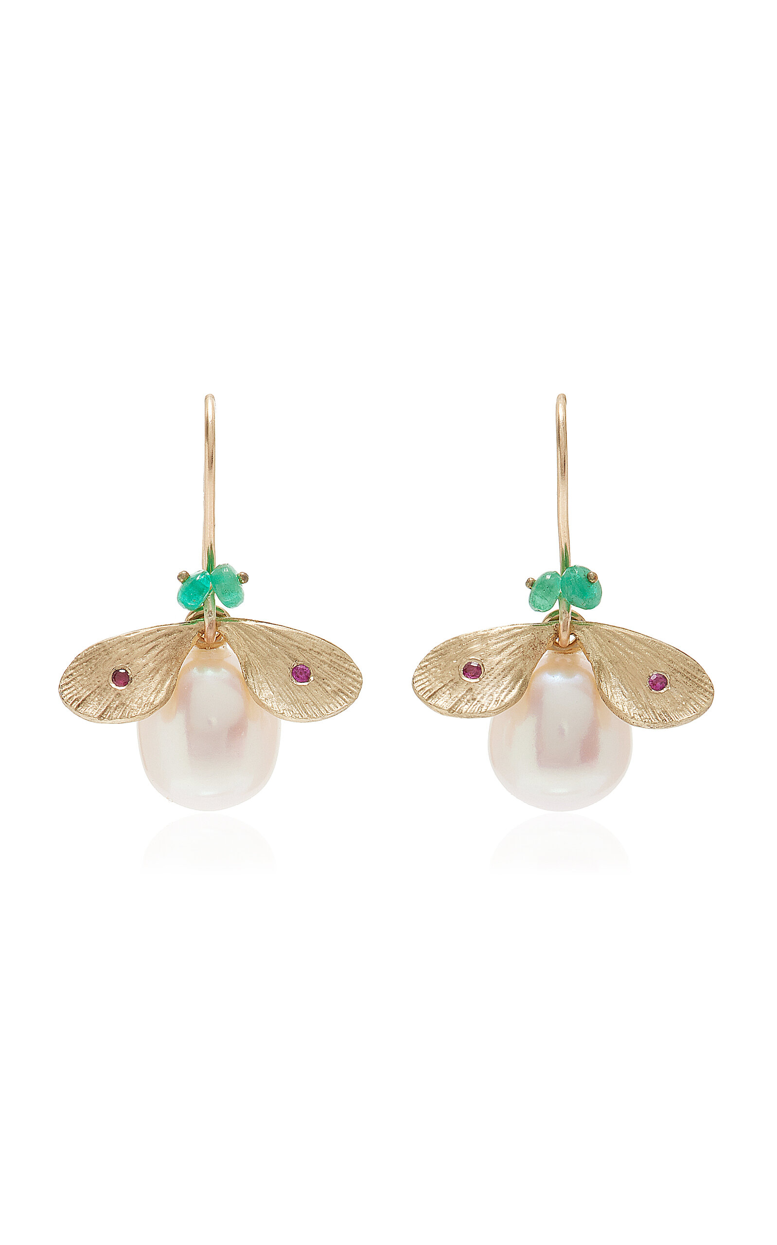 Annette Ferdinandsen Jeweled Bug 14k Gold Multi-stone Earrings