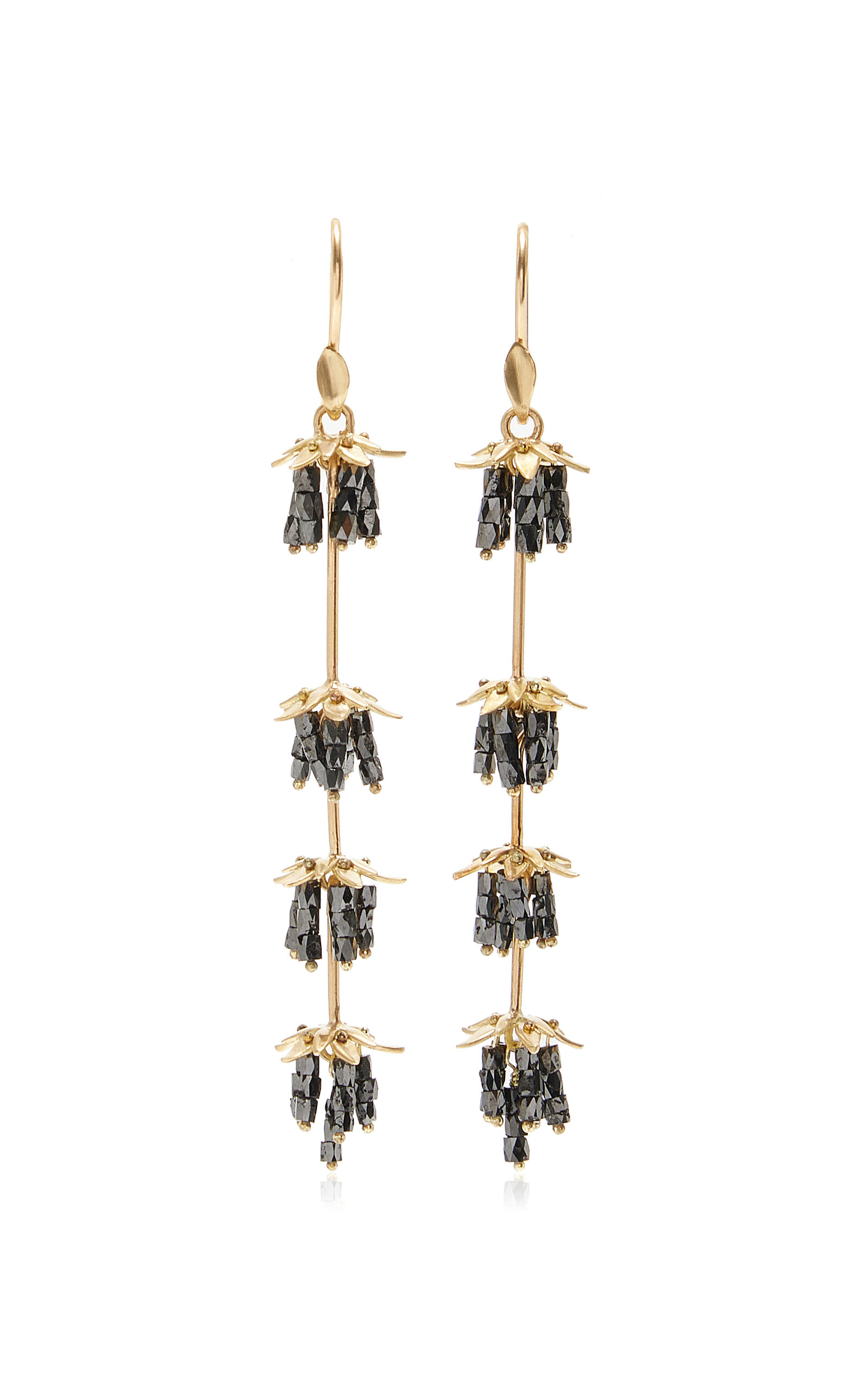 Annette Ferdinandsen 14k Gold Diamond Earrings In Black