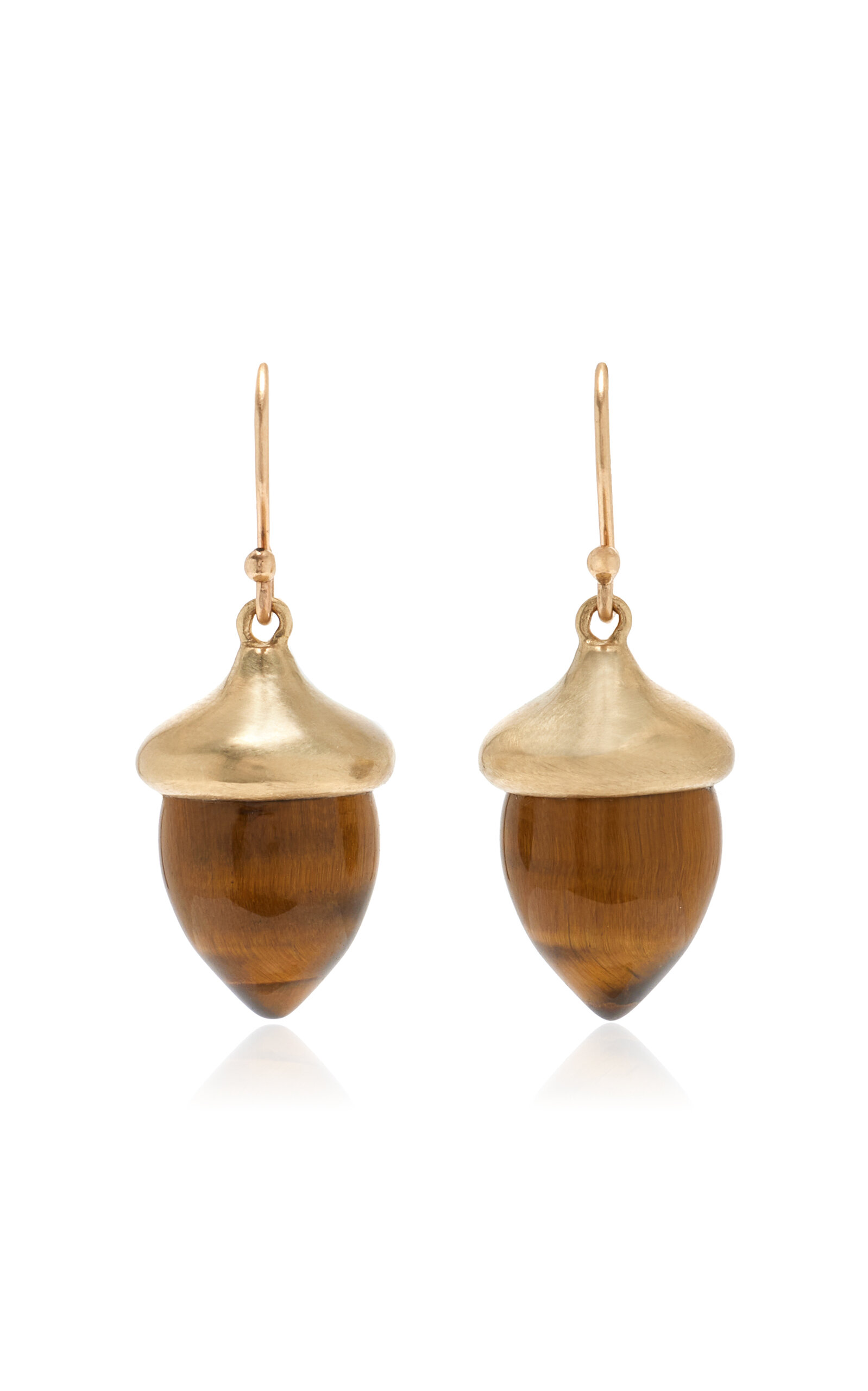 Annette Ferdinandsen 14K Gold Tiger's Eye Earrings - Brown - OS - Moda Operandi