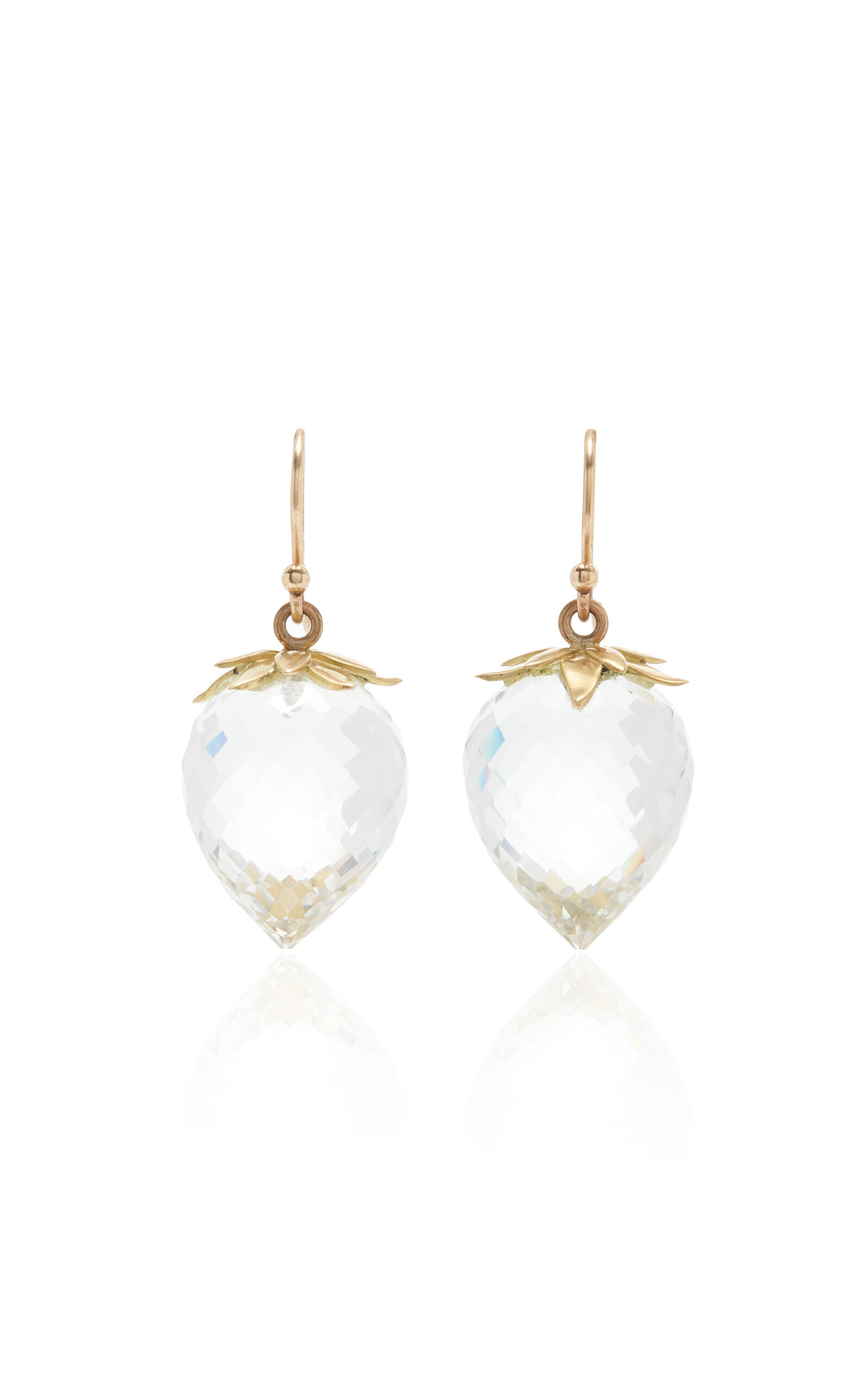 Annette Ferdinandsen 14k Gold Crystal Earrings In Clear
