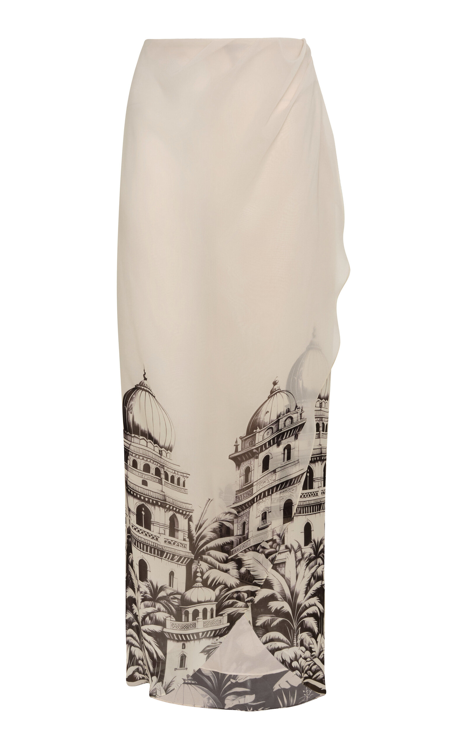 Andres Otalora Haveli Printed Chiffon Maxi Skirt - Women's Clothing