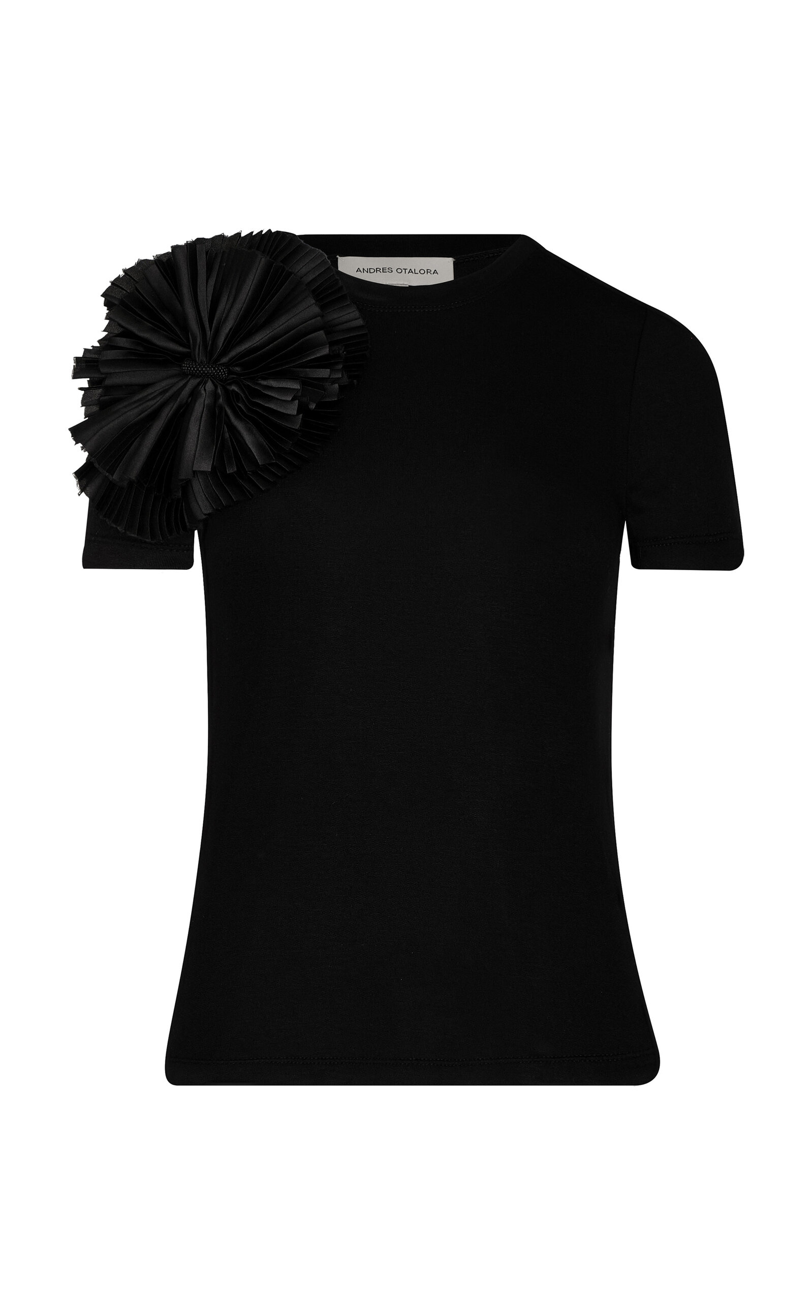 Andres Otalora Decisiones Embellished Cotton Jersey T-Shirt - Black - Women's Clothing