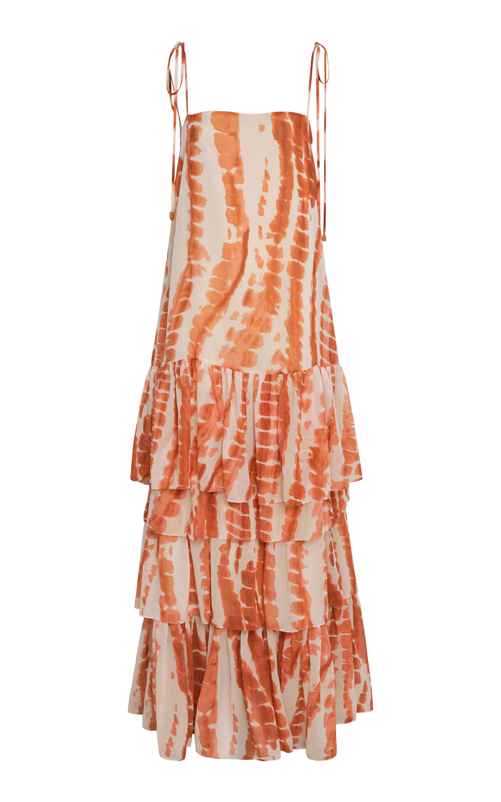 Andres Otalora Tha Tiered Chiffon Maxi Dress - Pink