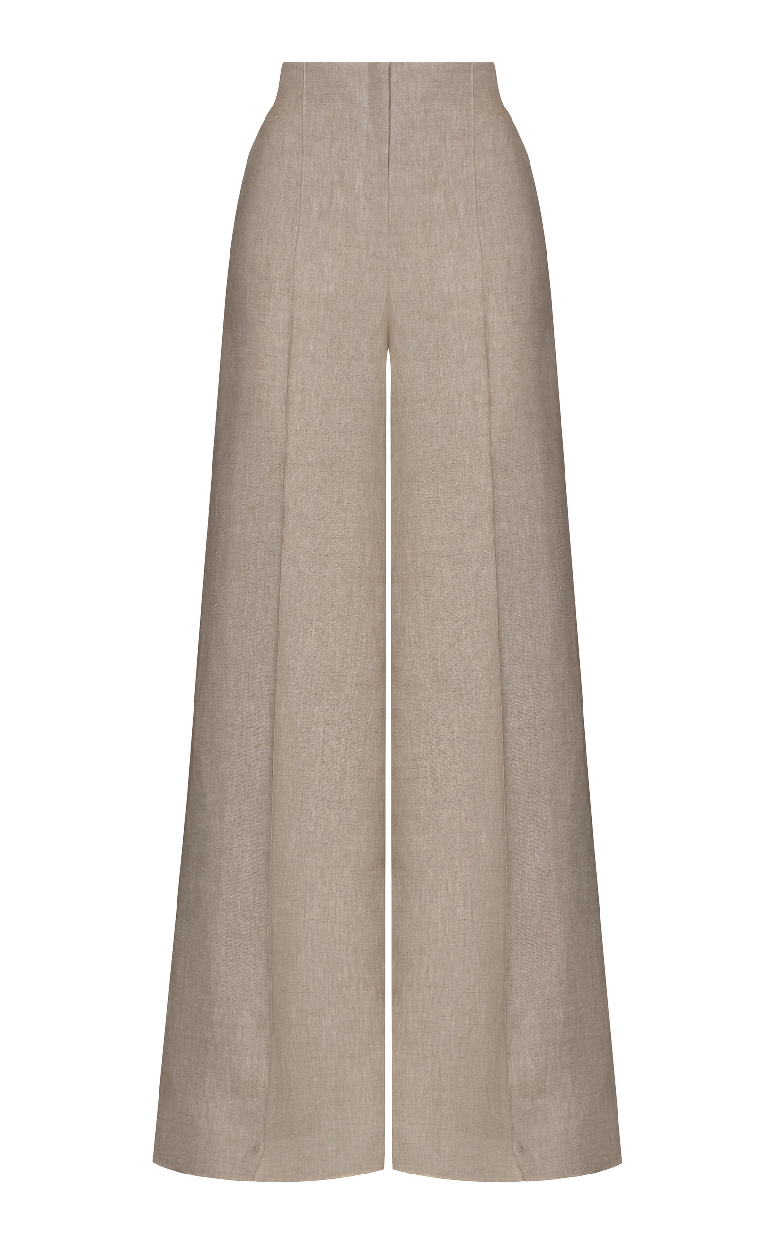 Andres Otalora Encontrarte High-Rise Linen Flare Pants - Tan - Women's Clothing