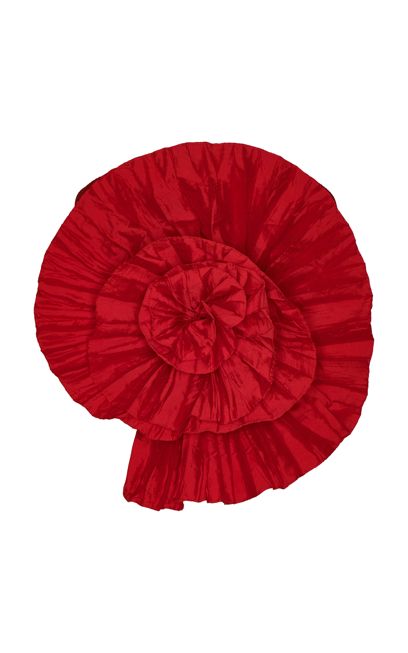 Andres Otalora No Me Olvides Pleated Taffeta Strapless Top In Red