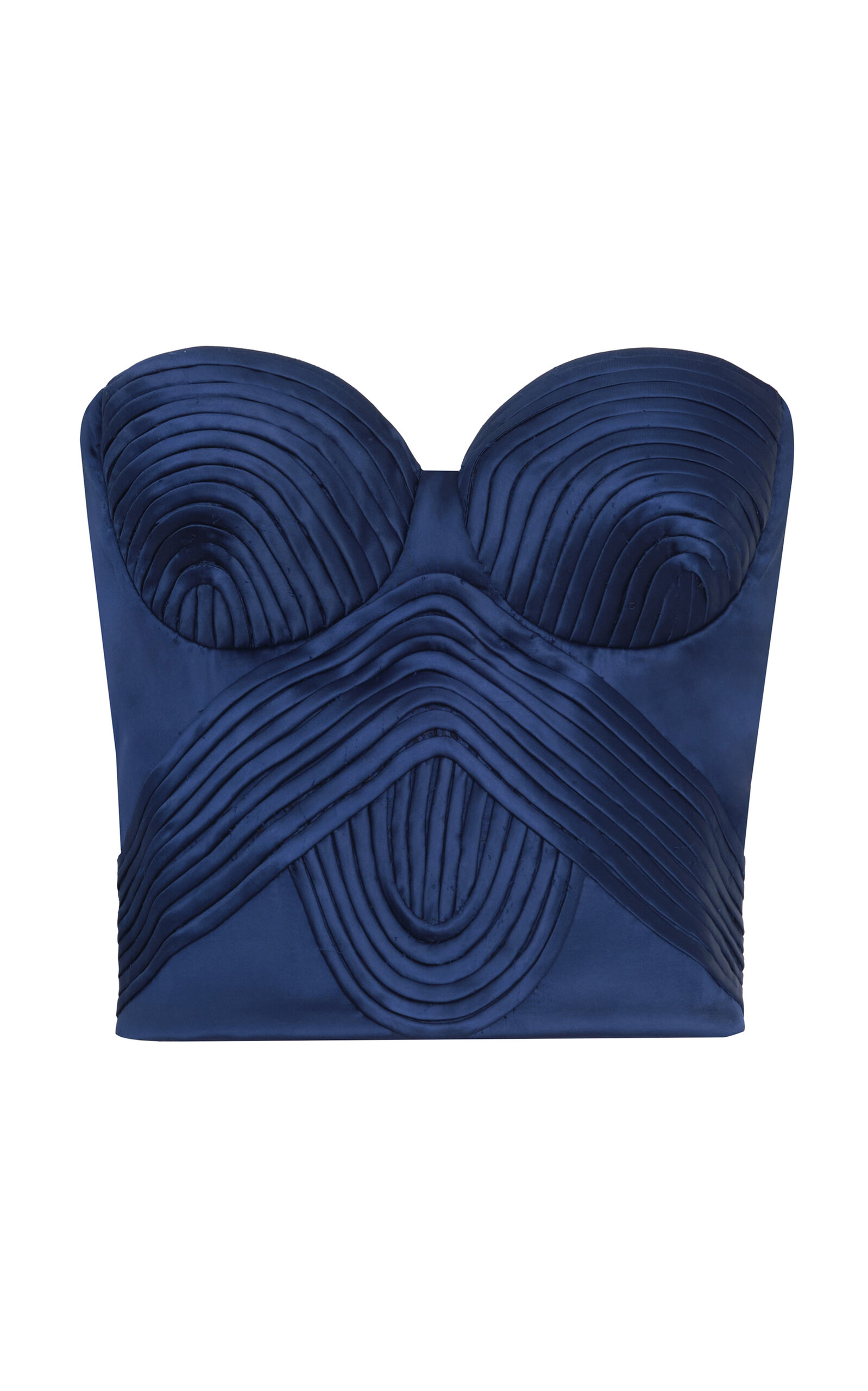 Hasta El Cielo Pleated Satin Corset Top