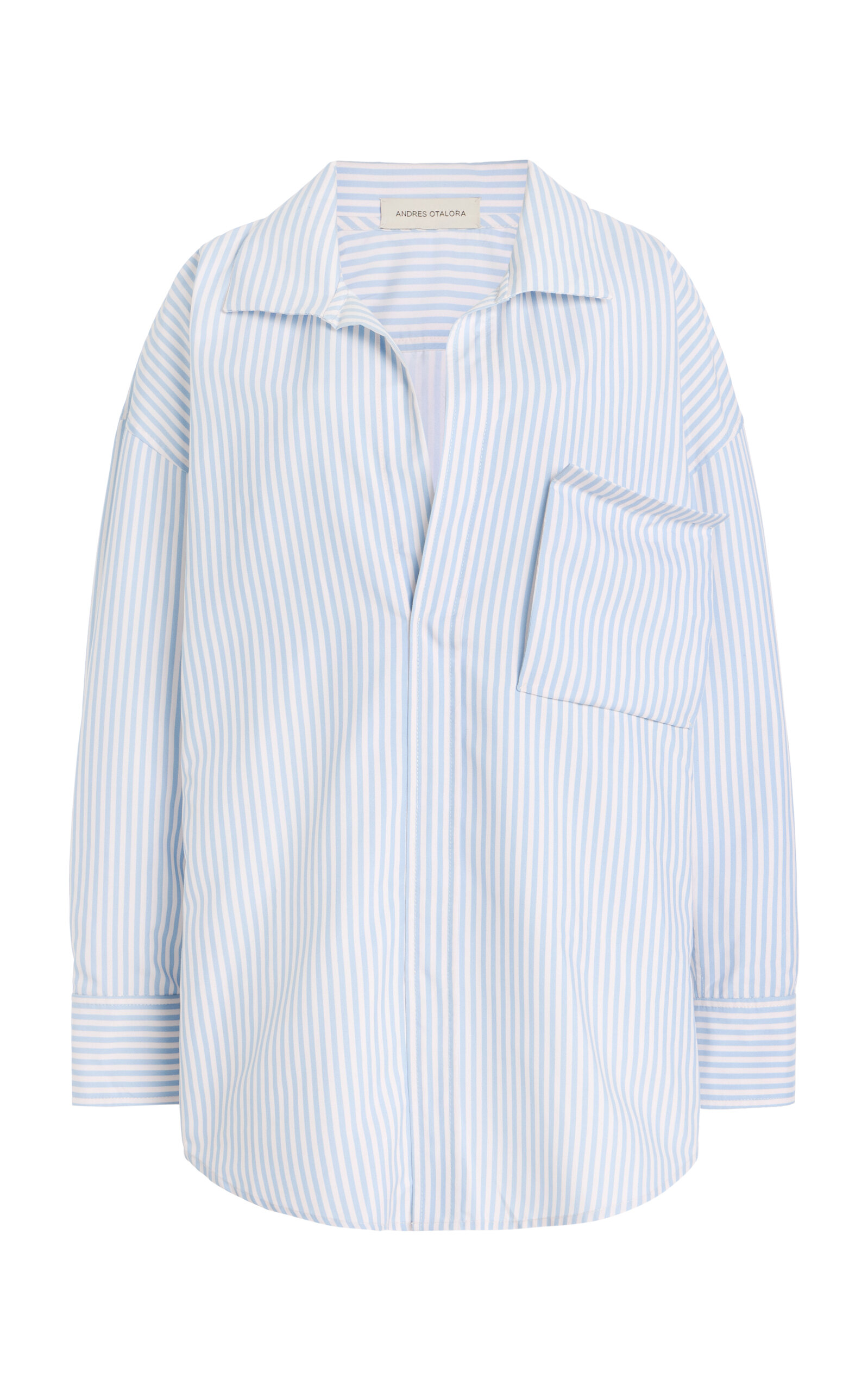 Andres Otalora Asha Oversized Cotton Poplin Shirt - Stripe