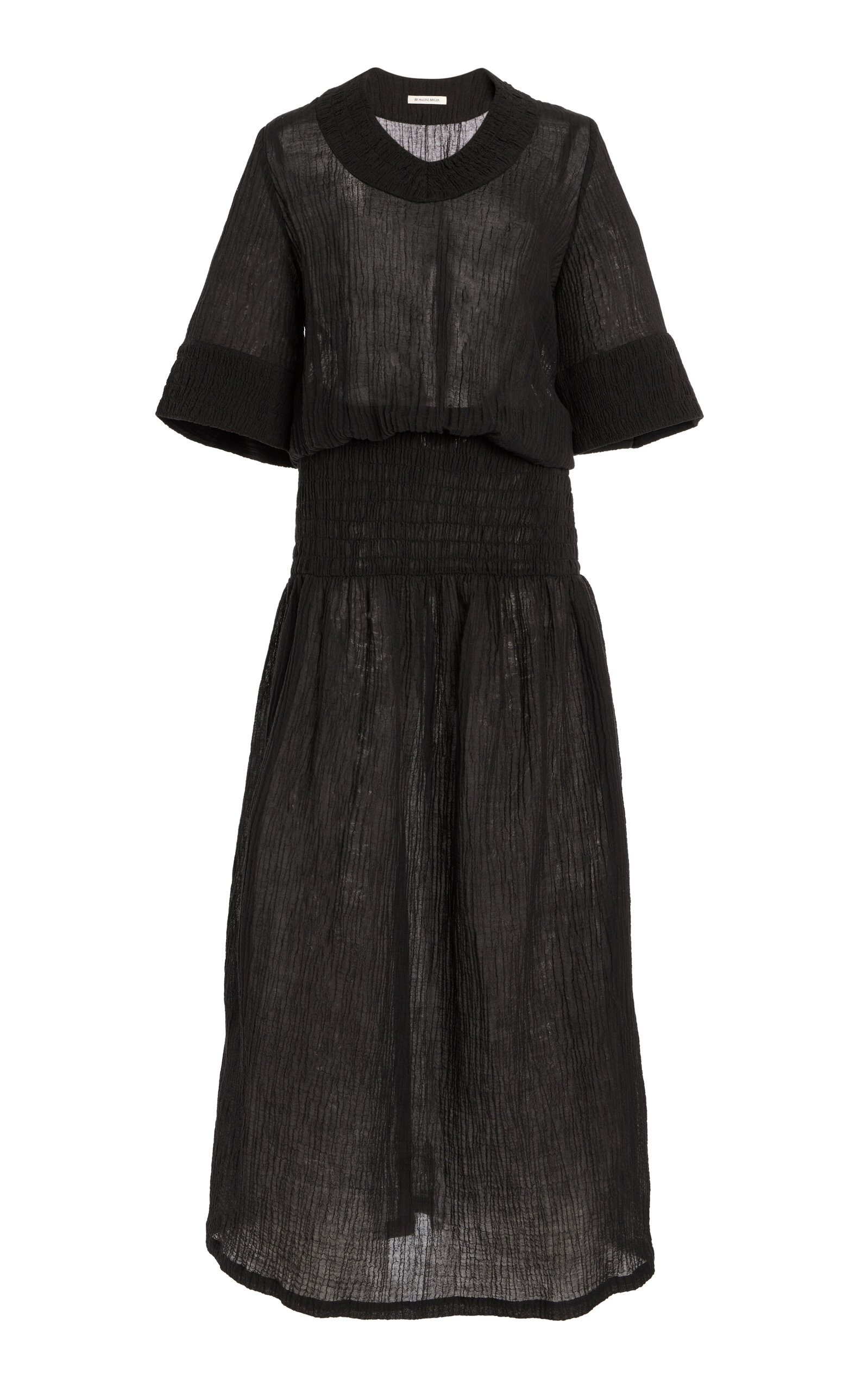 By Malene Birger Anais Shirred Ramie-Cotton Maxi Dress