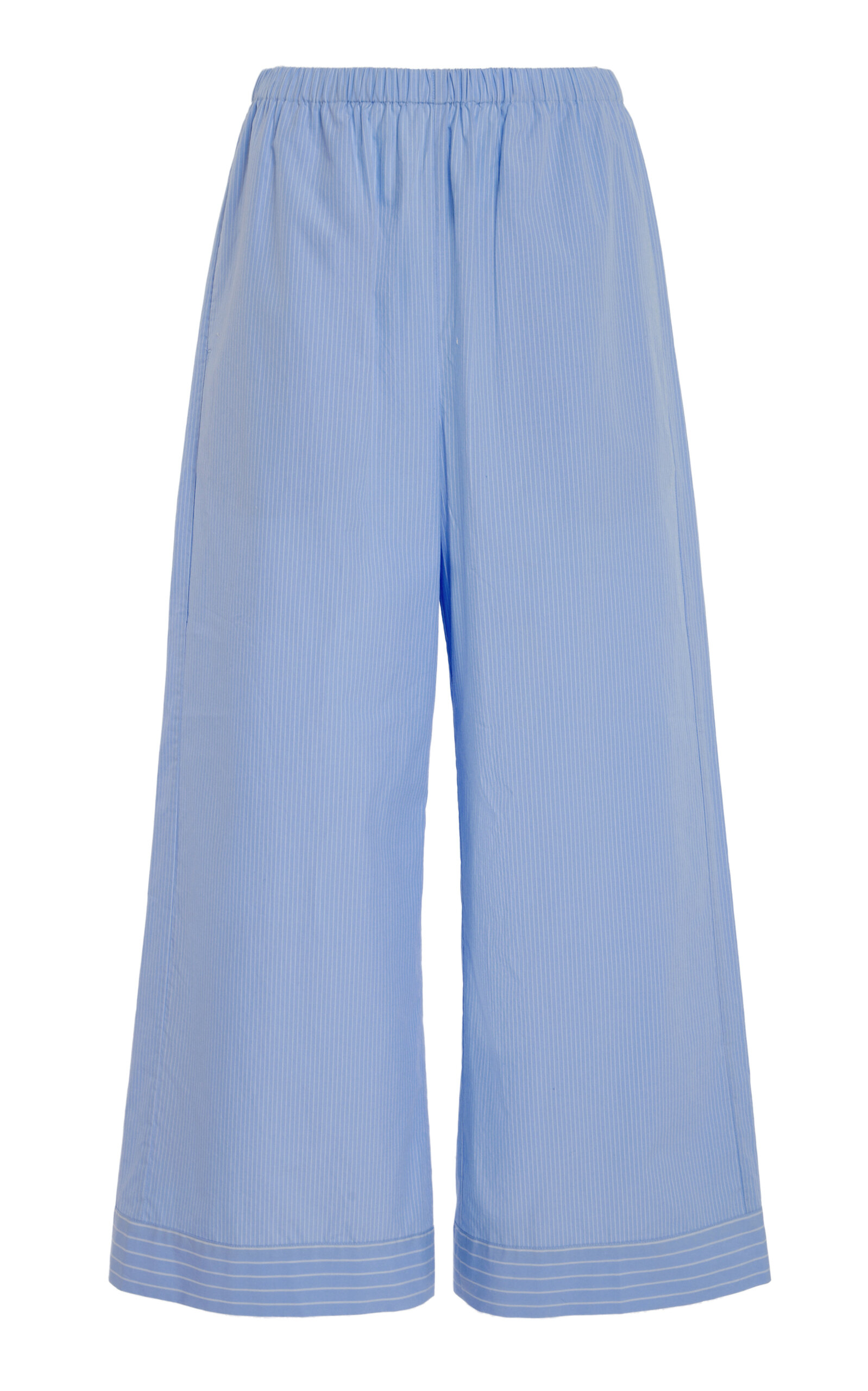 By Malene Birger Mirabello Cropped Organic Cotton Flared Pants - Stripe