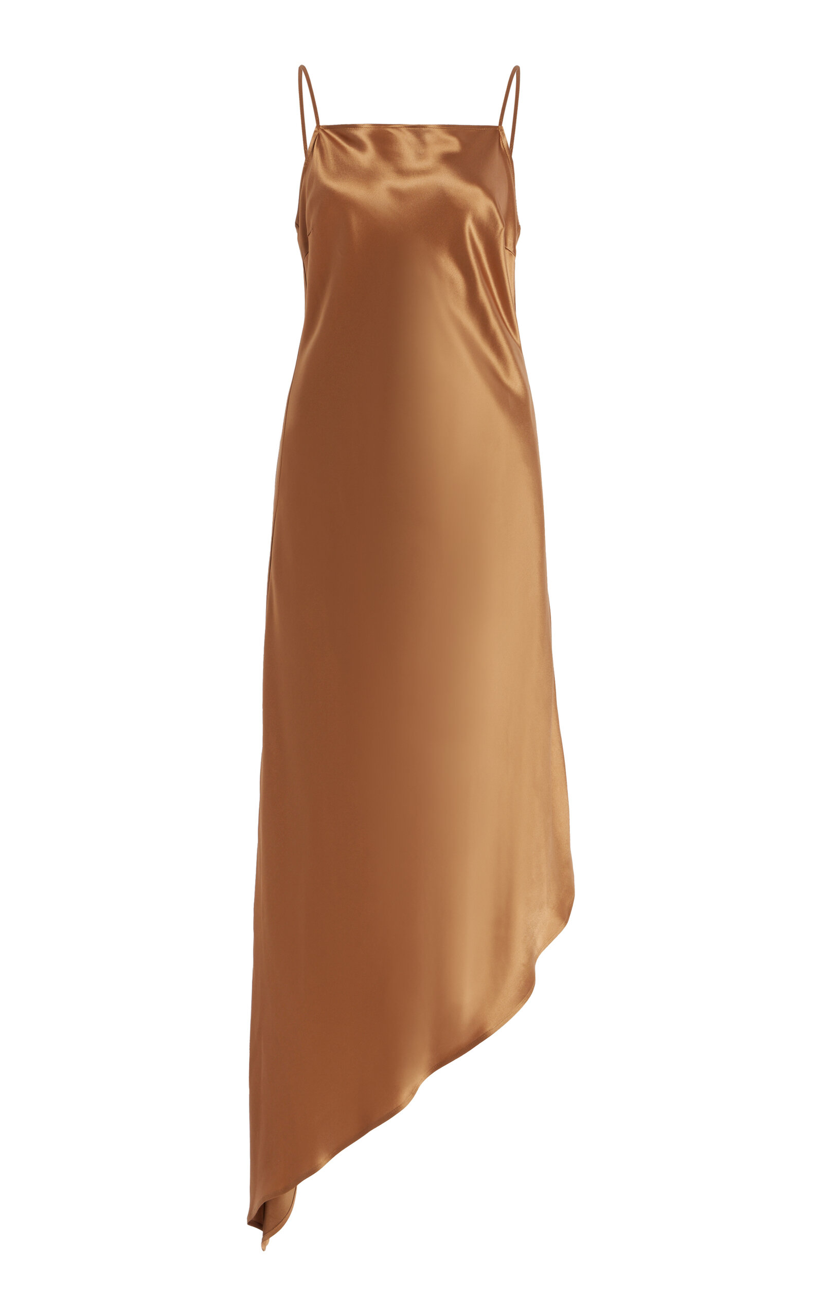 Shop By Malene Birger Leviana Satin Midi Slip Dress In Bronze